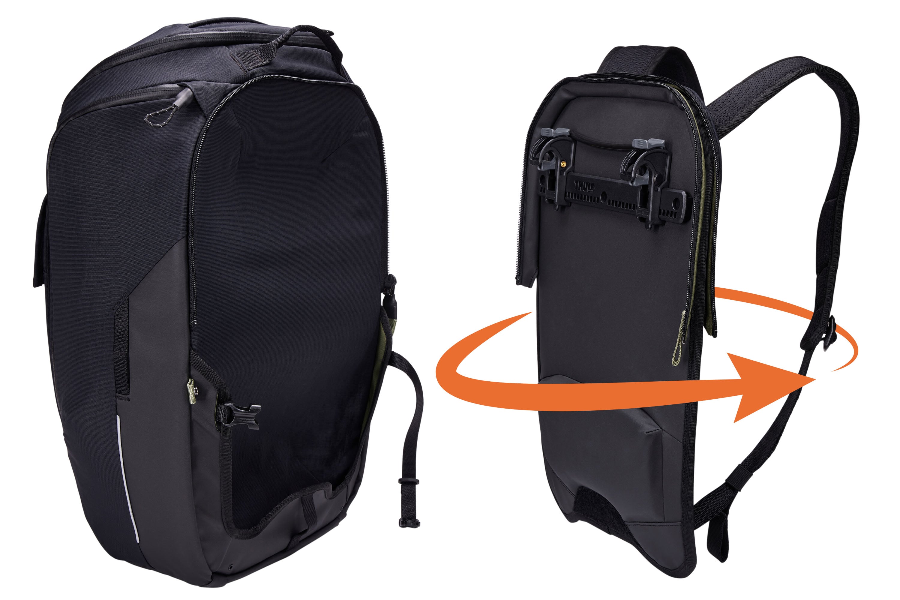 Thule Paramount Hybrid Pannier 26L in Black — angle view 5 # color_Black
