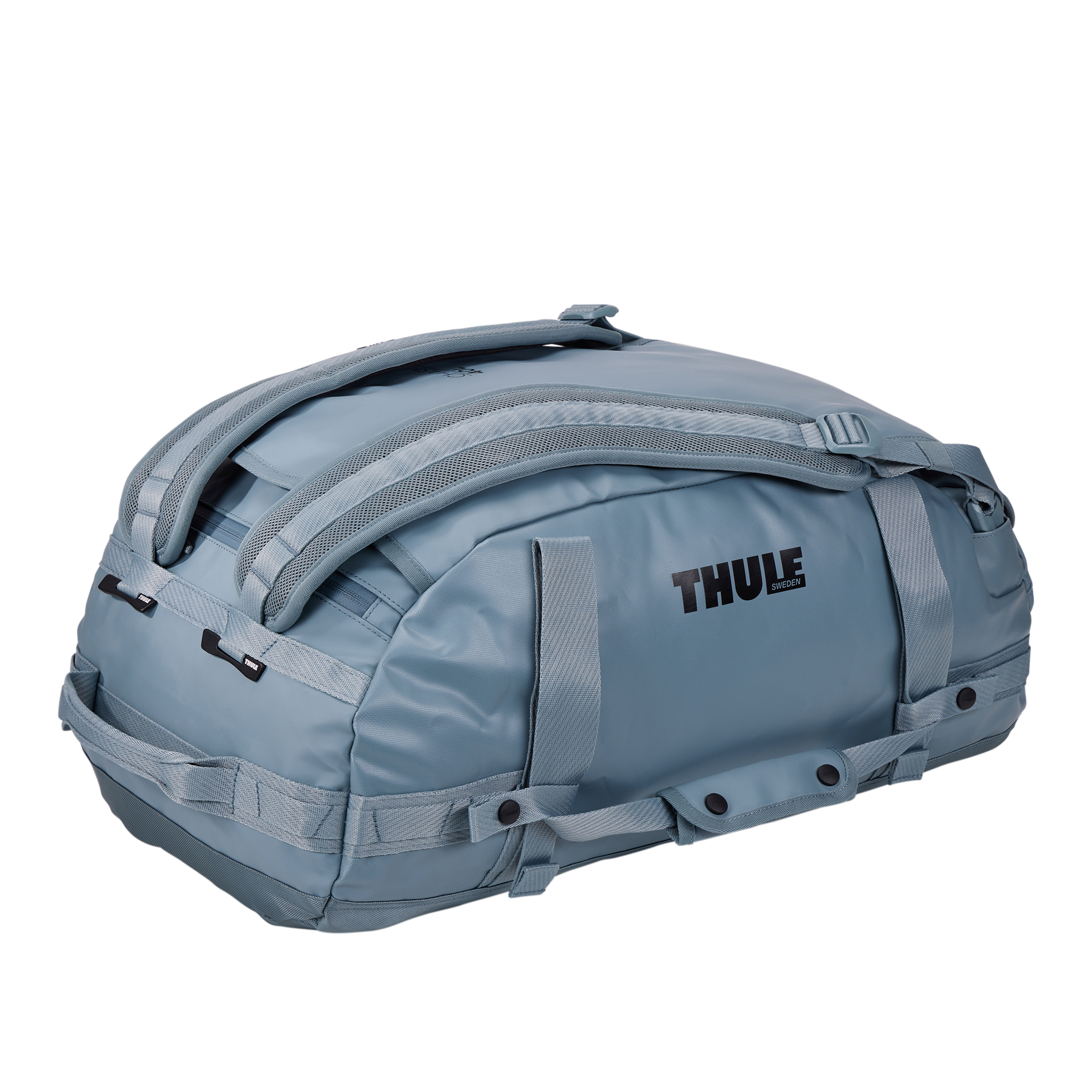 Thule Chasm 40L Duffel in Pond Gray — angle view 3 # color_Pond Gray