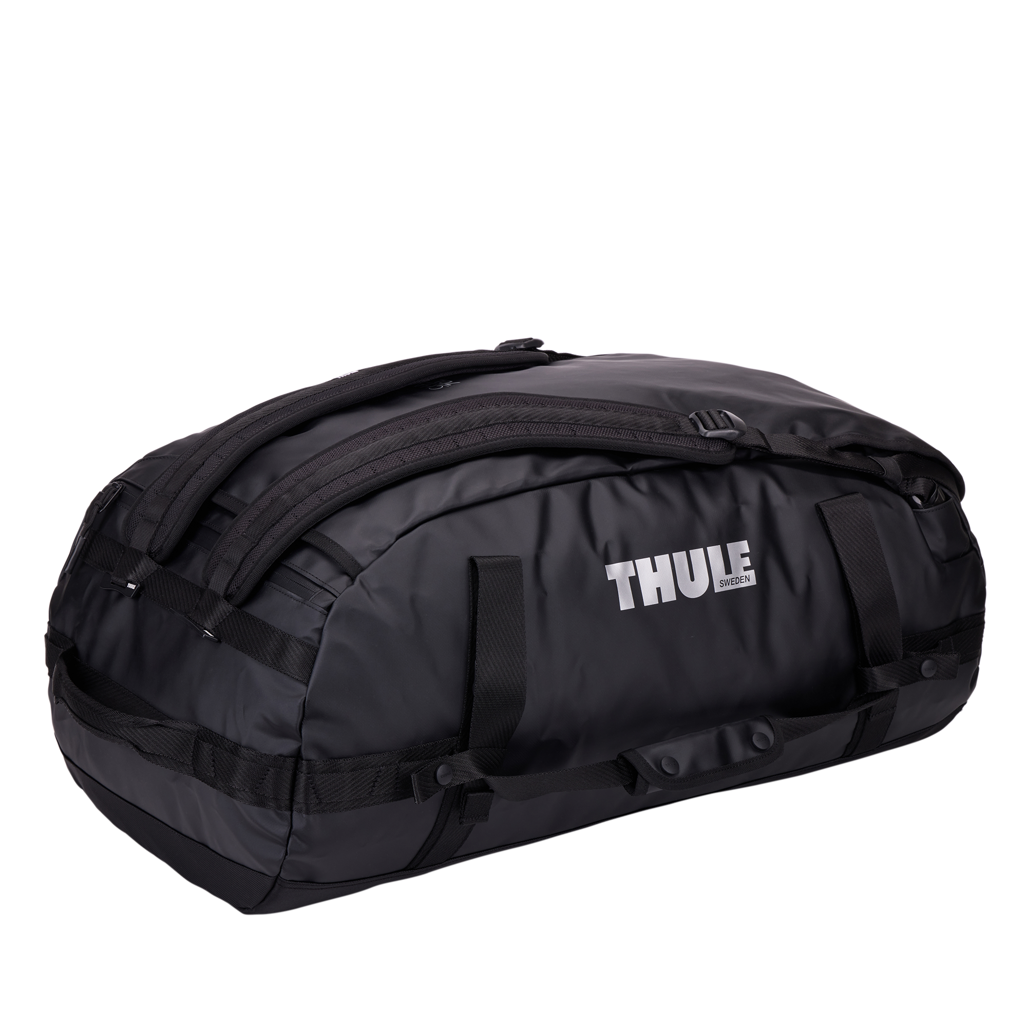 Thule Chasm 70L Duffel in Black — angle view 3 # color_Black