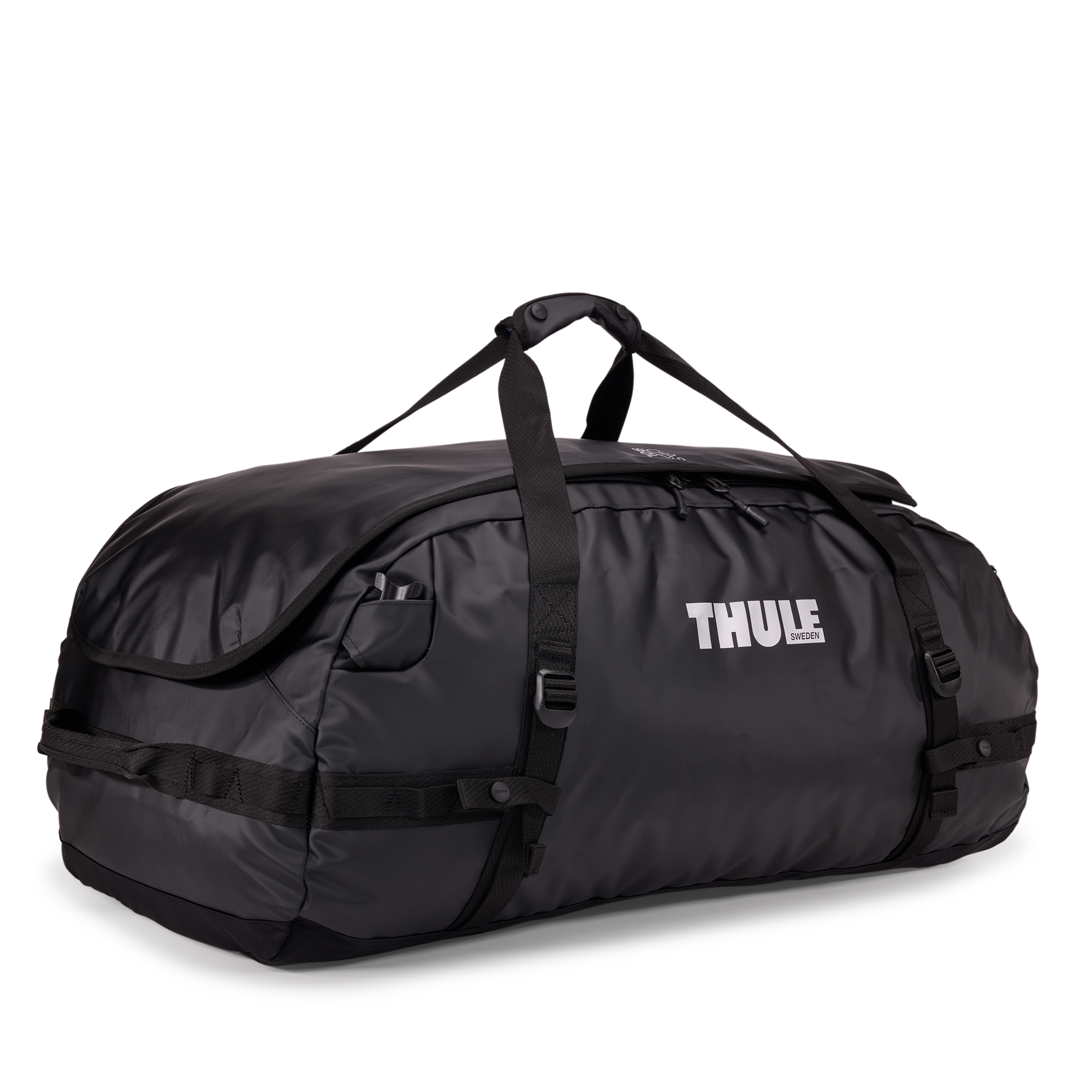 Thule Chasm 90L Duffel in Black — angle view 2 # color_Black
