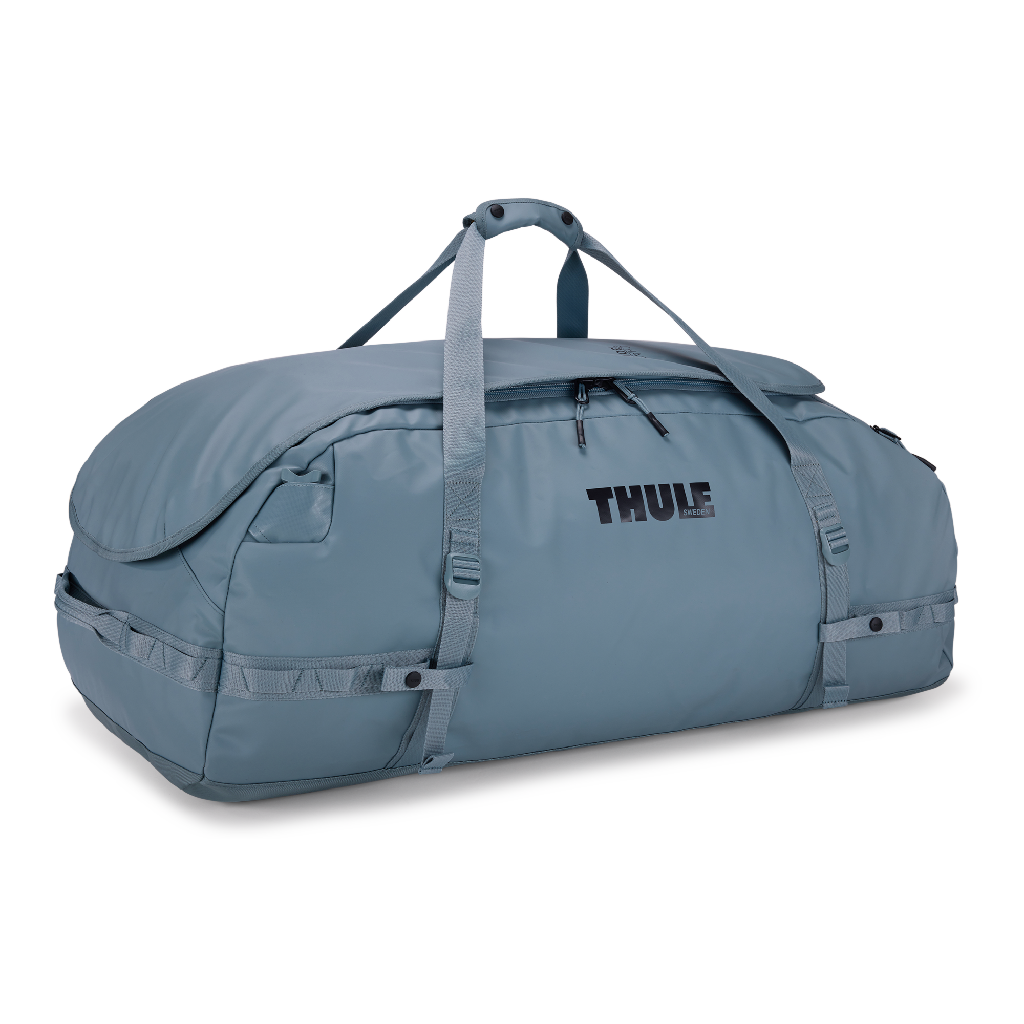 Thule Chasm 130L Duffel in Pond Gray — angle view 2 # color_Pond Gray