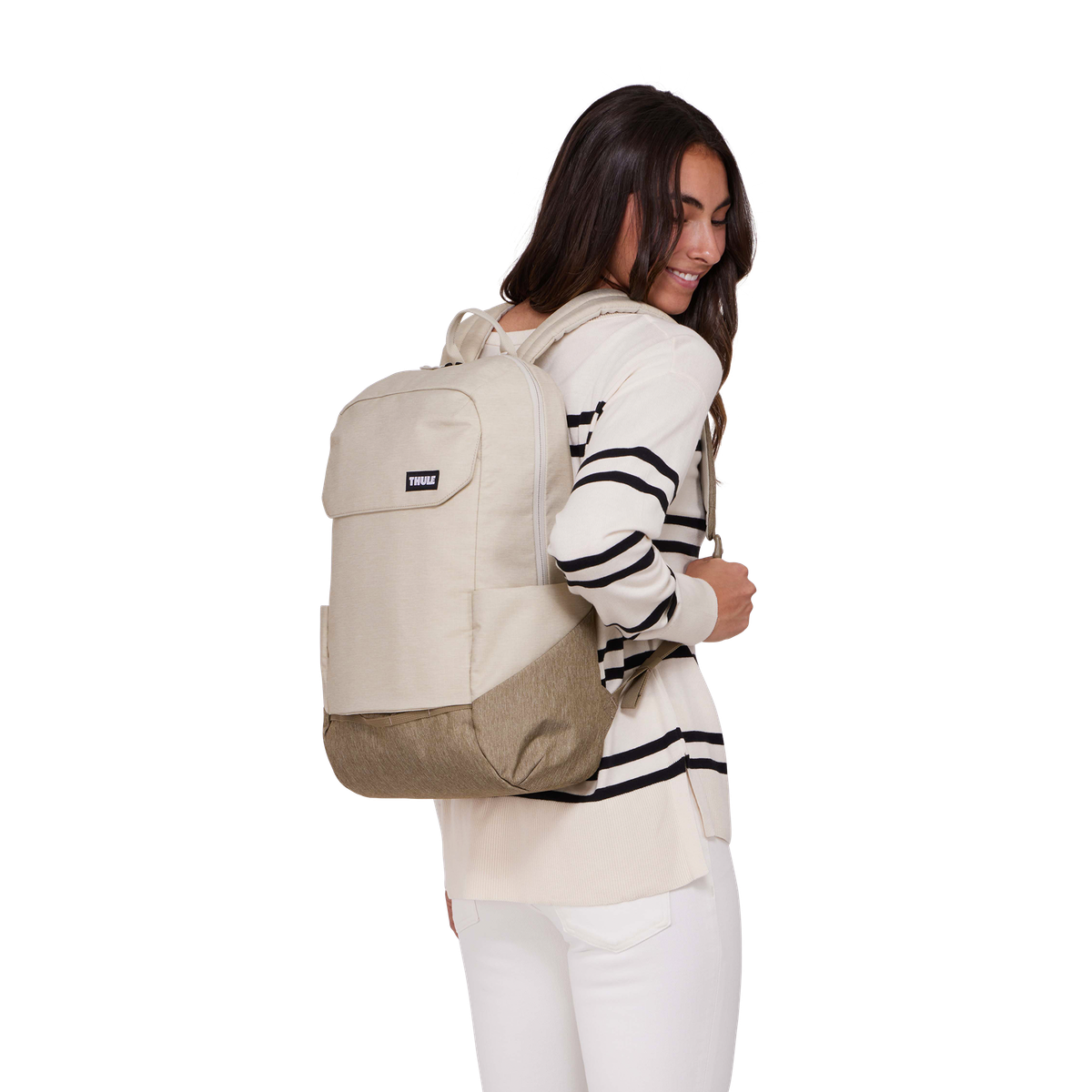 Thule Lithos Backpack 20L in Pelican Gray/ Faded Khaki — lifestyle