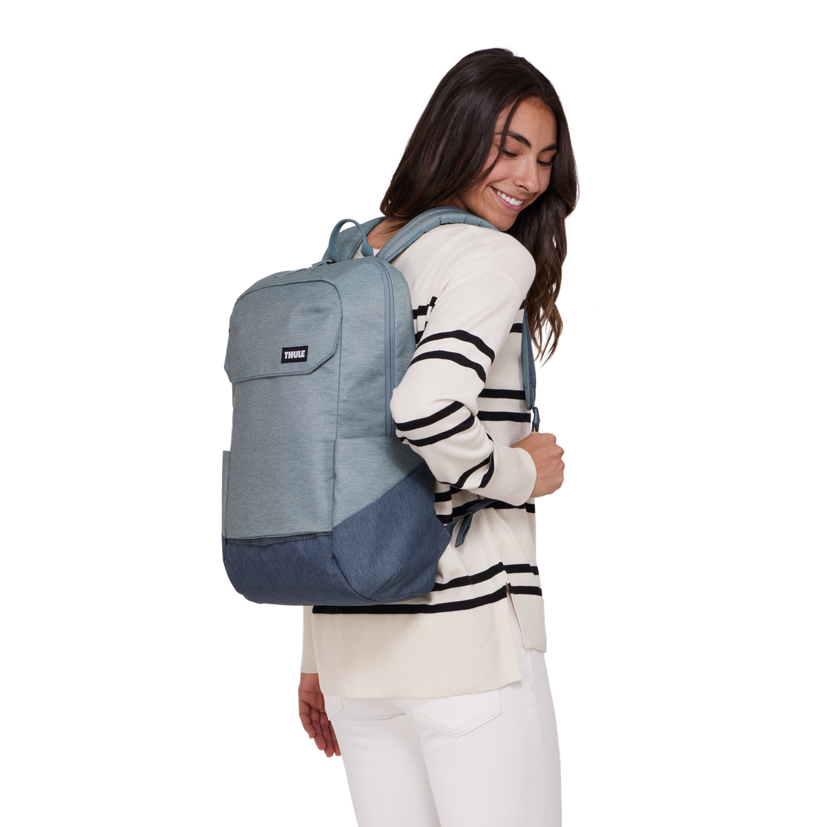 Thule Lithos Backpack 20L in Pond Gray/ Dark Slate — lifestyle