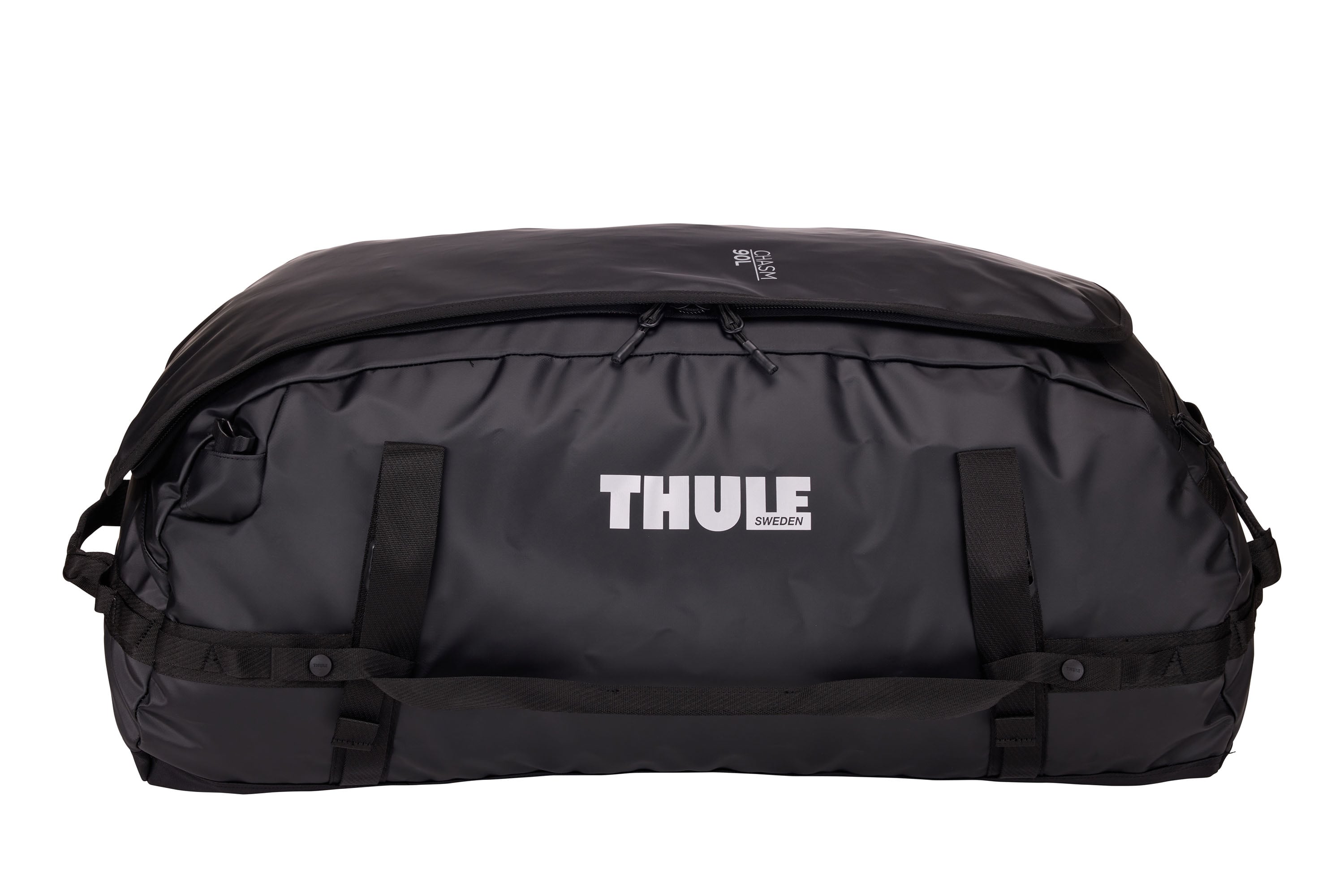 Thule Chasm 90L Duffel in Black — angle view 5 # color_Black