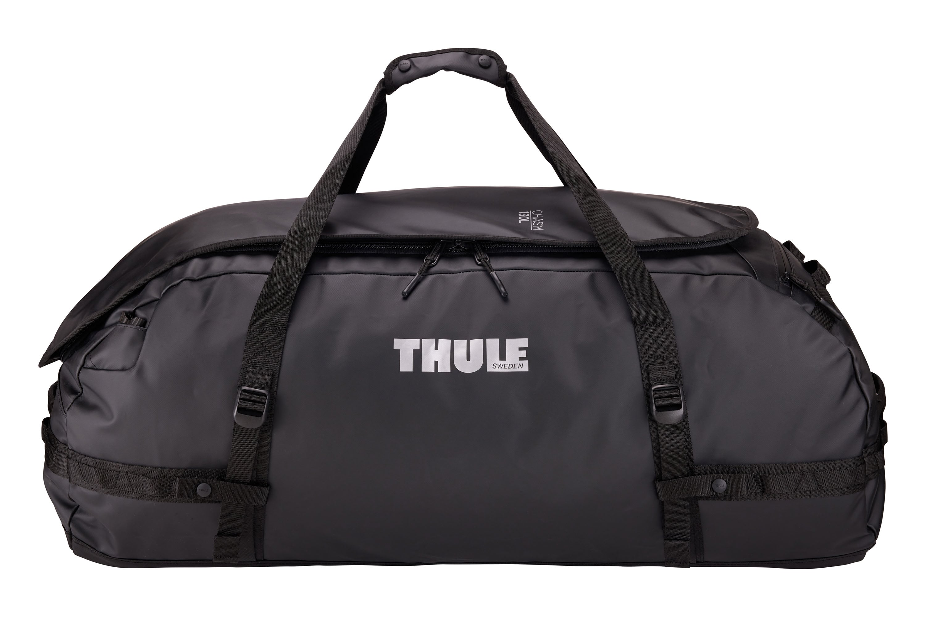 Thule Chasm 130L Duffel in Black — front view # color_Black