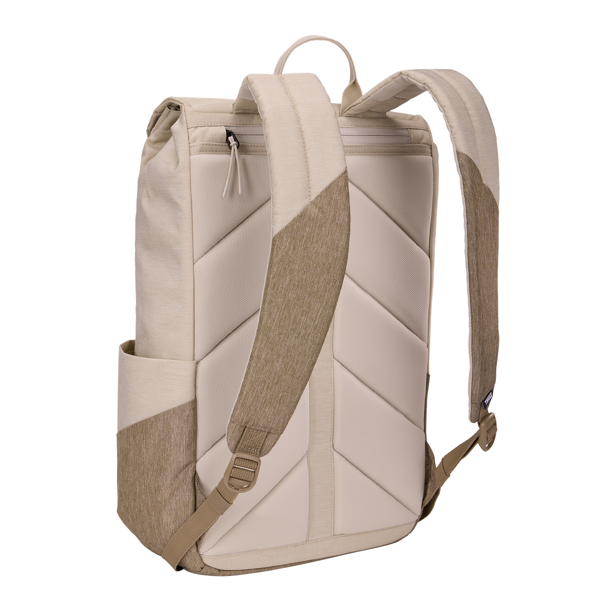 Thule Lithos Backpack 16L in Pelican Gray/ Faded Khaki — back view
