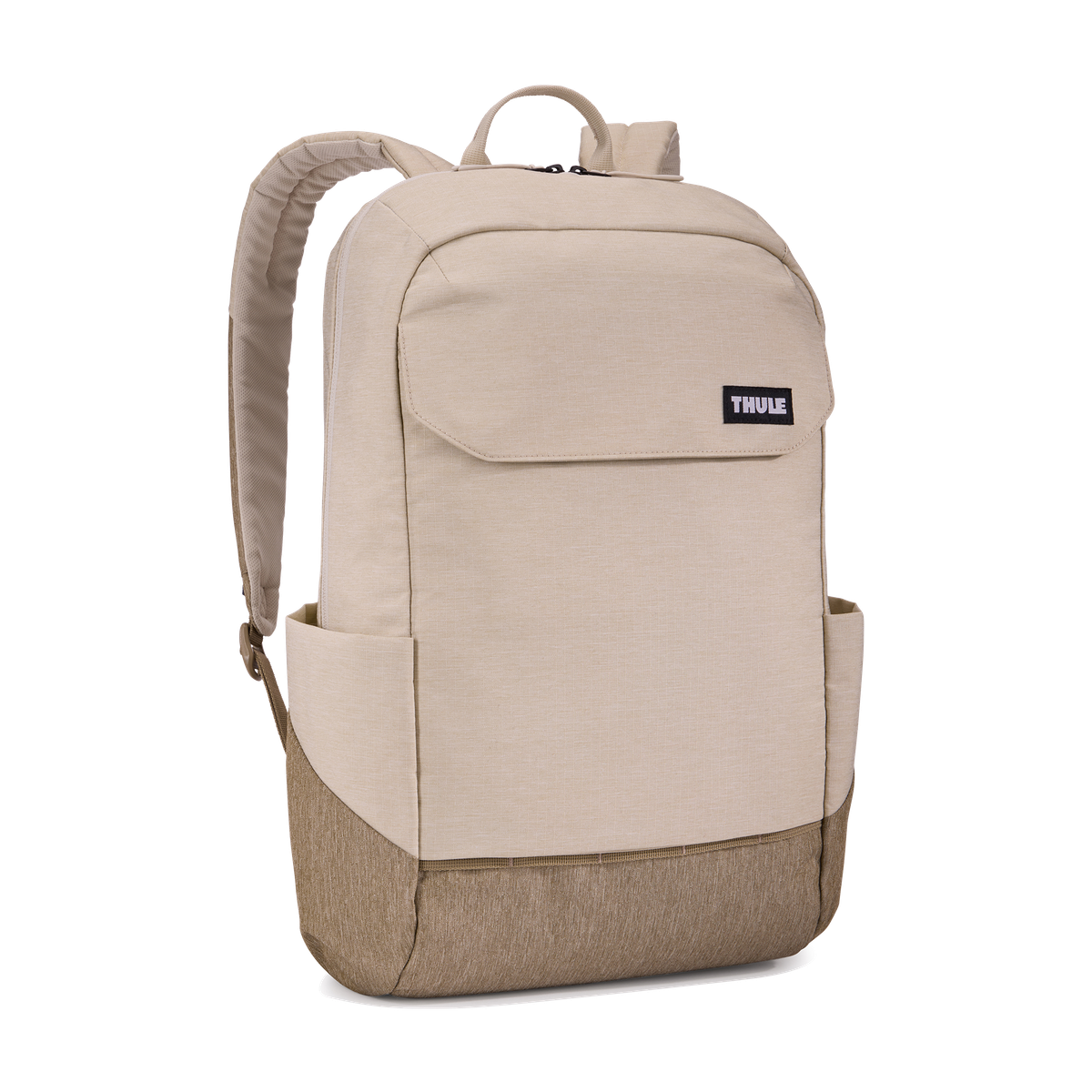 Thule Lithos Backpack 20L in Pelican Gray/ Faded Khaki — front view # color_Pelican Gray/ Faded Khaki