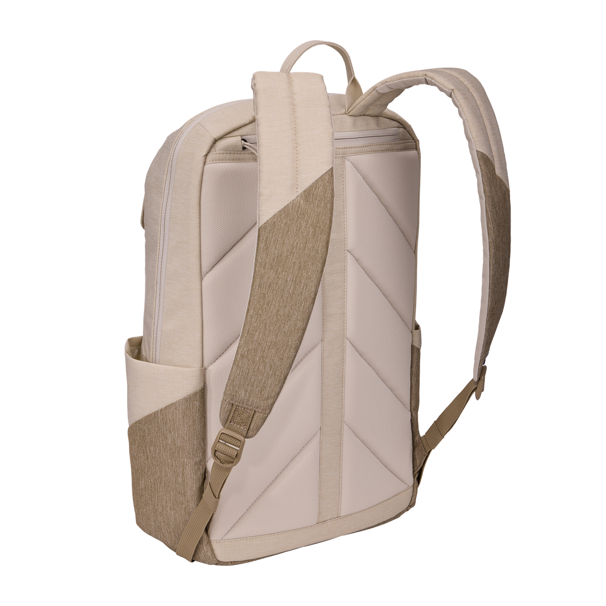 Thule Lithos Backpack 20L in Pelican Gray/ Faded Khaki — back view # color_Pelican Gray/ Faded Khaki