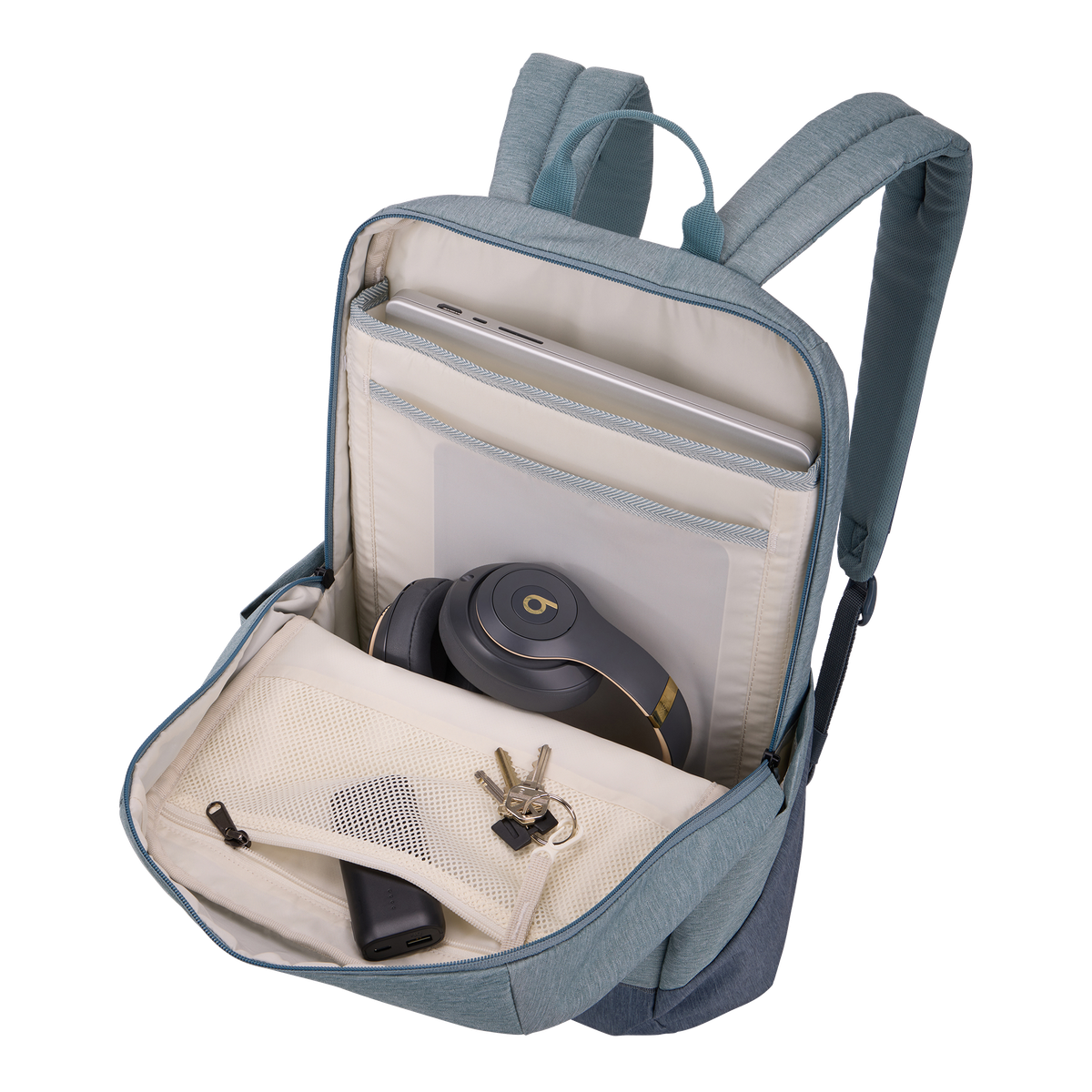 Thule Lithos Backpack 20L in Pond Gray/ Dark Slate — interior view