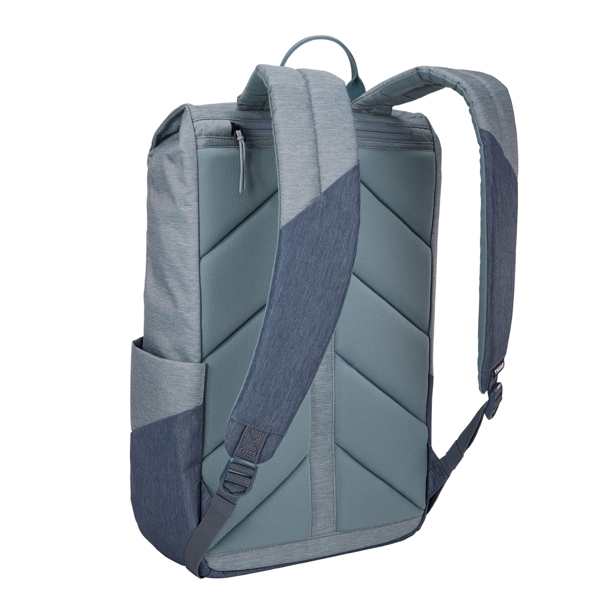 Thule Lithos Backpack 16L in Pond Gray/ Dark Slate — back view # color_Pond Gray/ Dark Slate