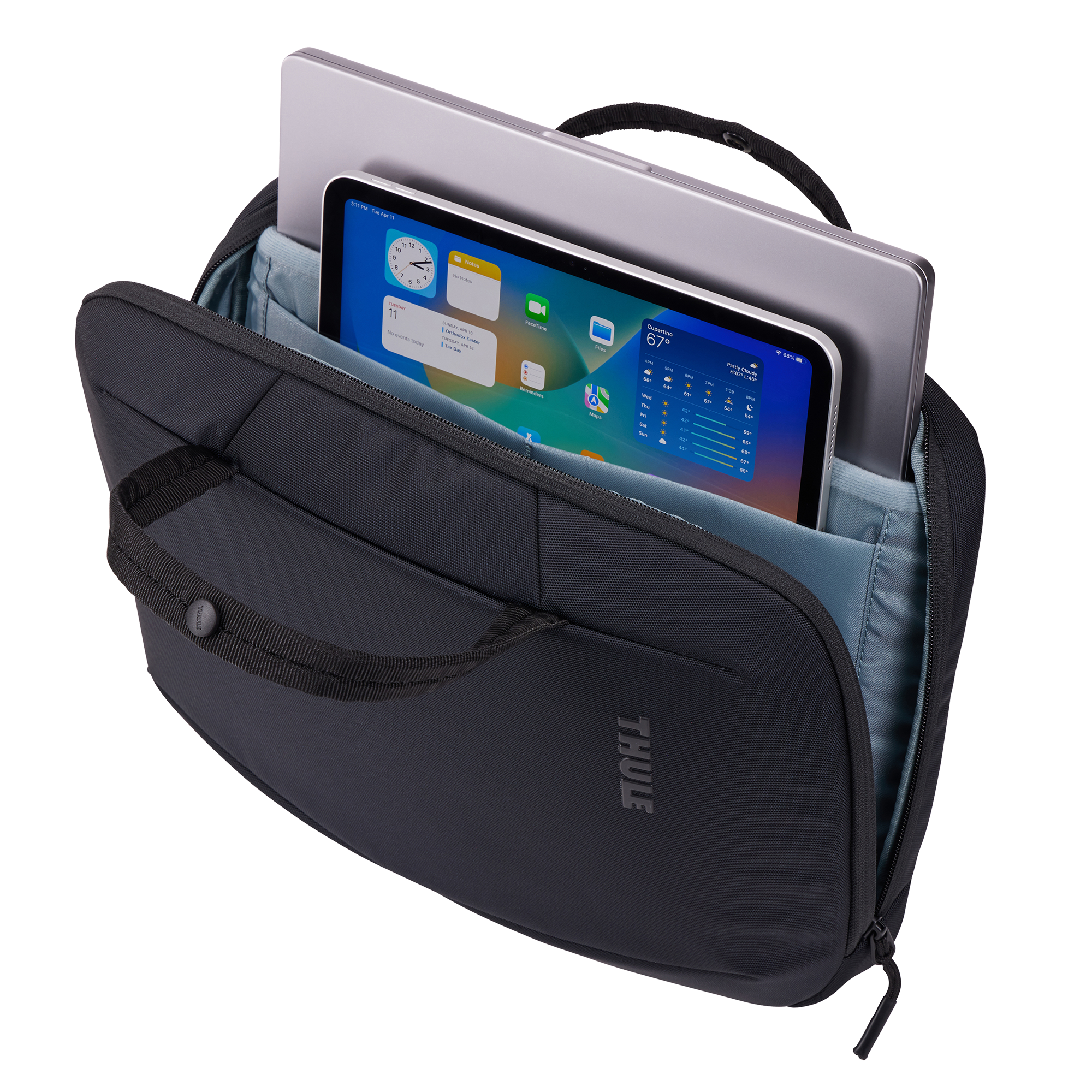 Thule Subterra MacBook Attaché 14" in Black — interior view # color_Black