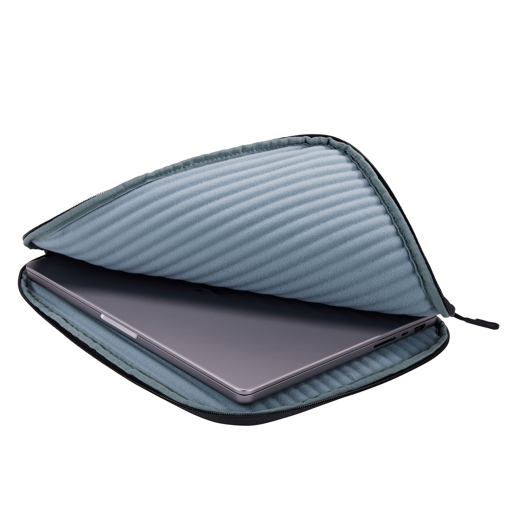Thule Subterra MacBook Sleeve 14" in Black — interior view # color_Black