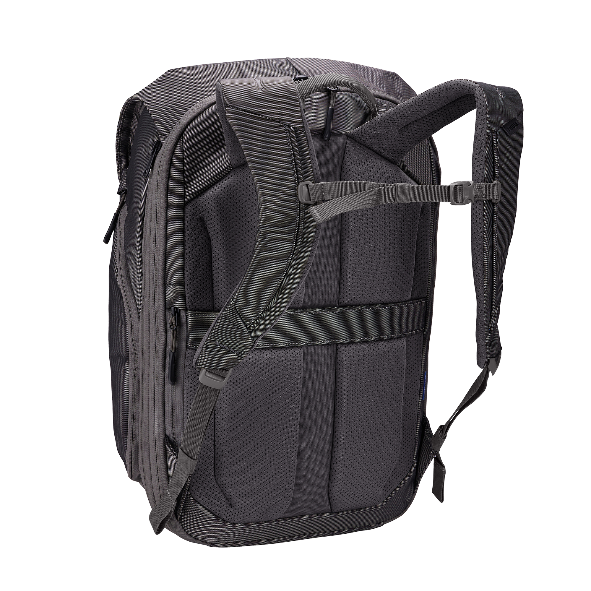 Thule Subterra Travel Backpack 26L in Vetiver Gray — back view # color_Vetiver Gray