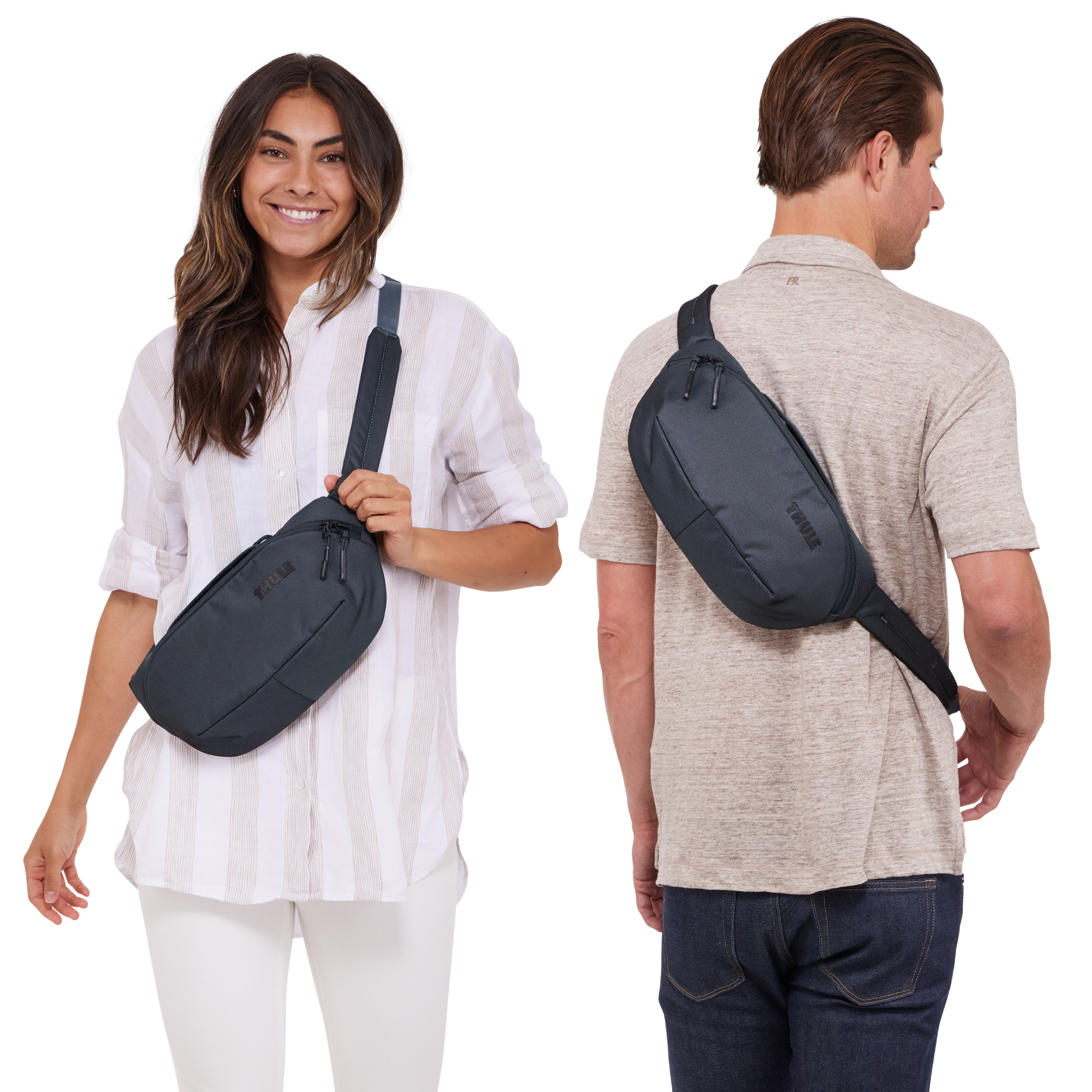 Thule Subterra Sling Bag in Dark Slate — lifestyle # color_Dark Slate