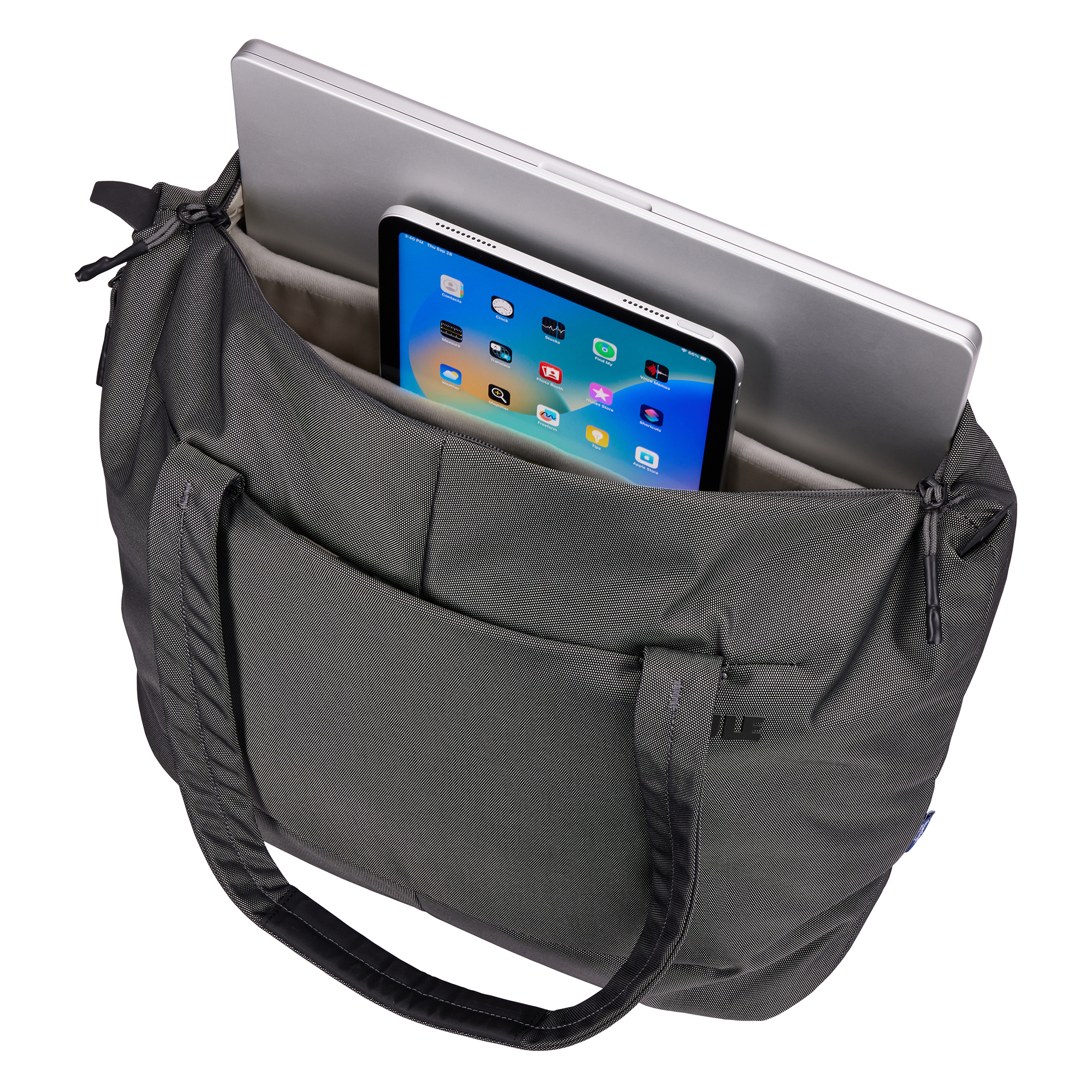 Thule Subterra 2 Tote Bag 22L in Vetiver Gray — interior view # color_Vetiver Gray