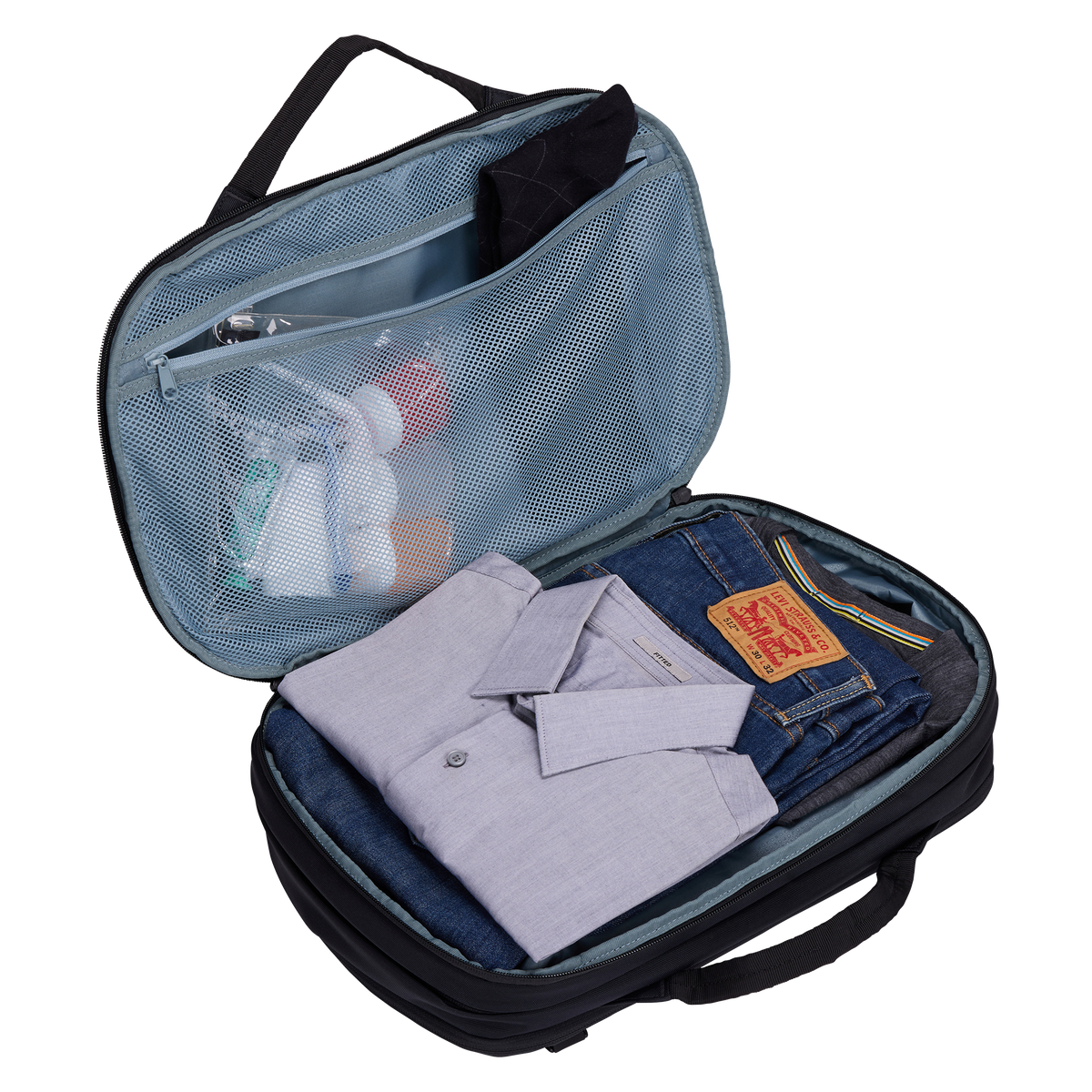 Thule Subterra 2 Hybrid Travel Bag 15L in Black — interior view
