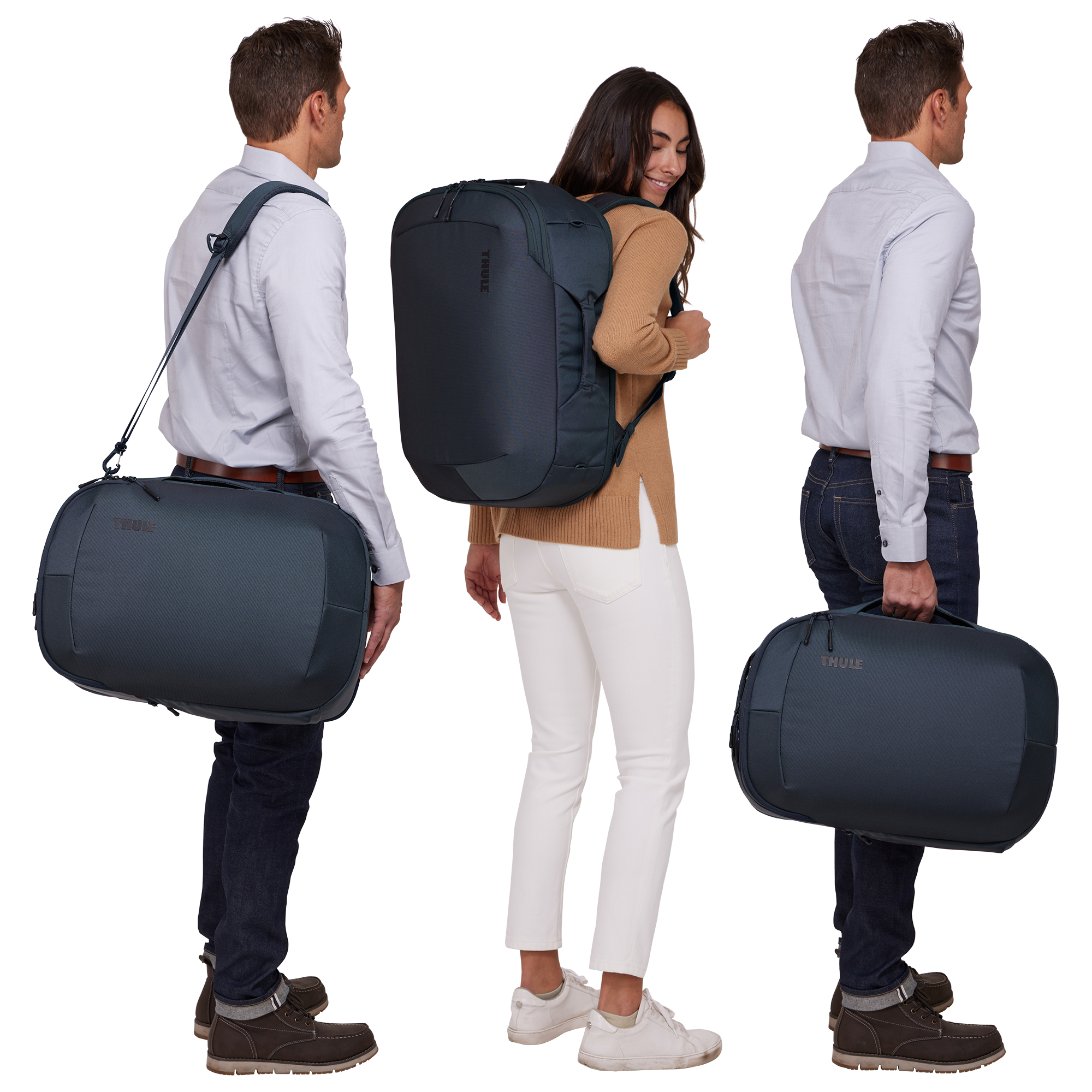 Thule Subterra Convertible Carry-on in Dark Slate — lifestyle # color_Dark Slate