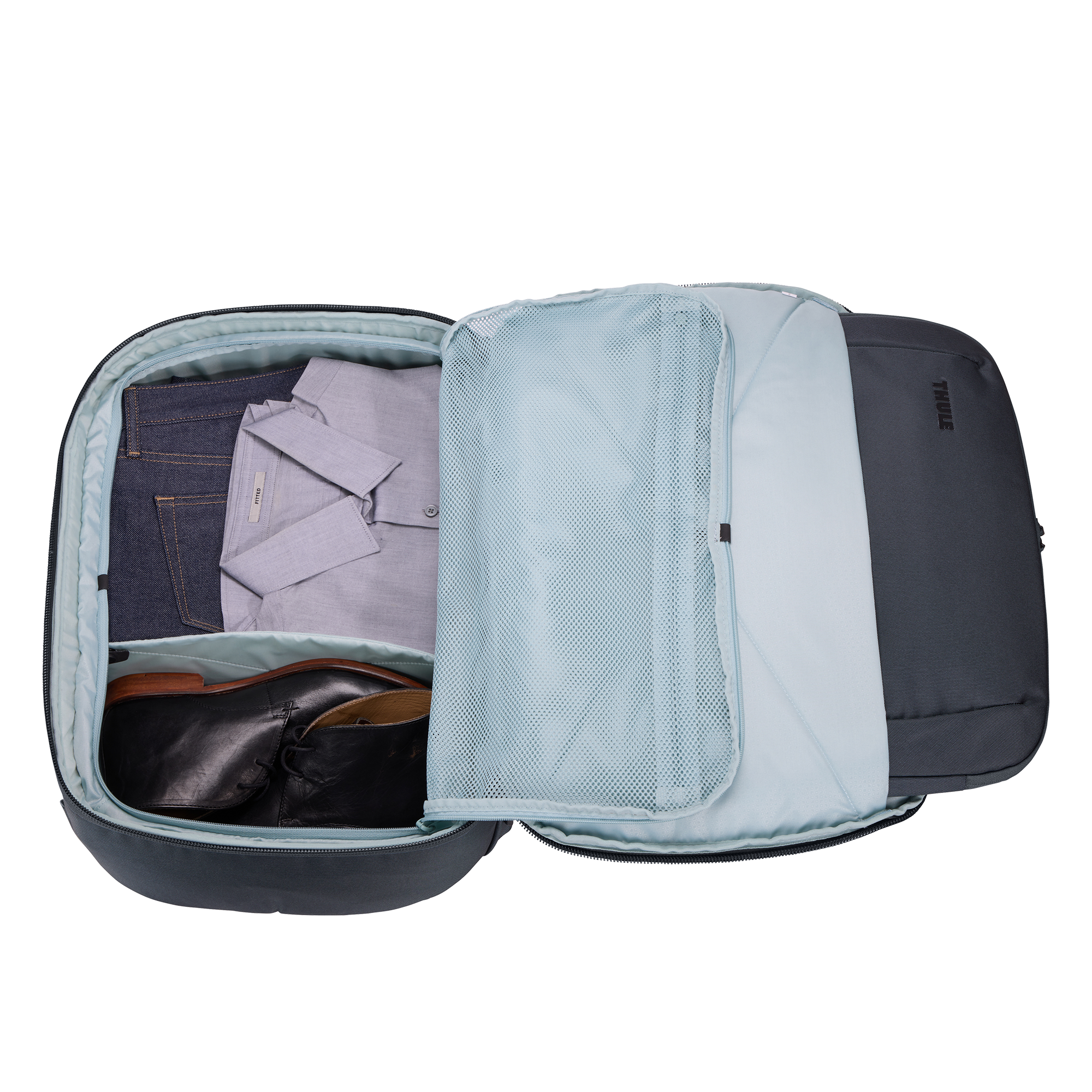 Thule Subterra Convertible Carry-on in Dark Slate — interior view # color_Dark Slate
