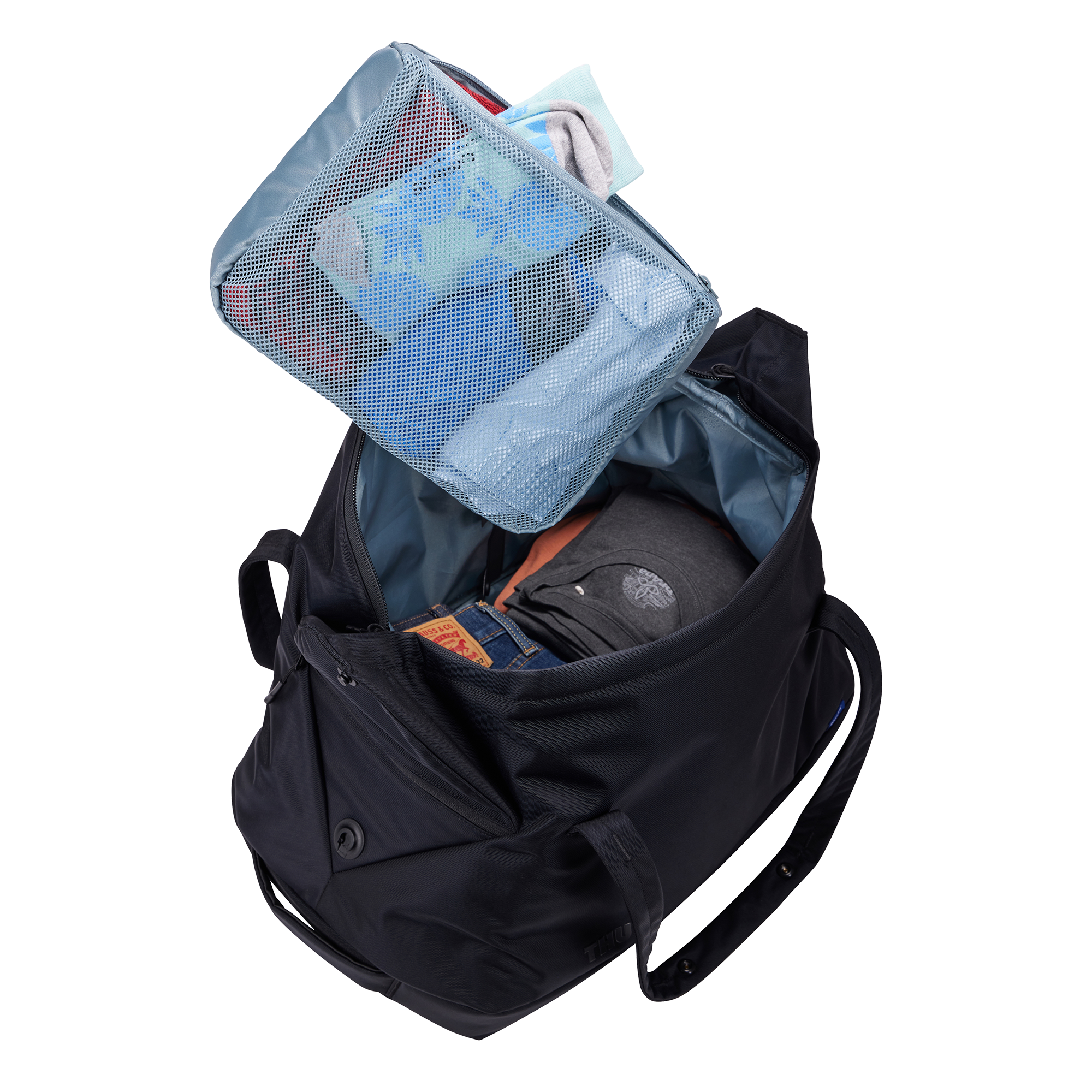 Thule Subterra Duffel 35L in Black — interior view # color_Black