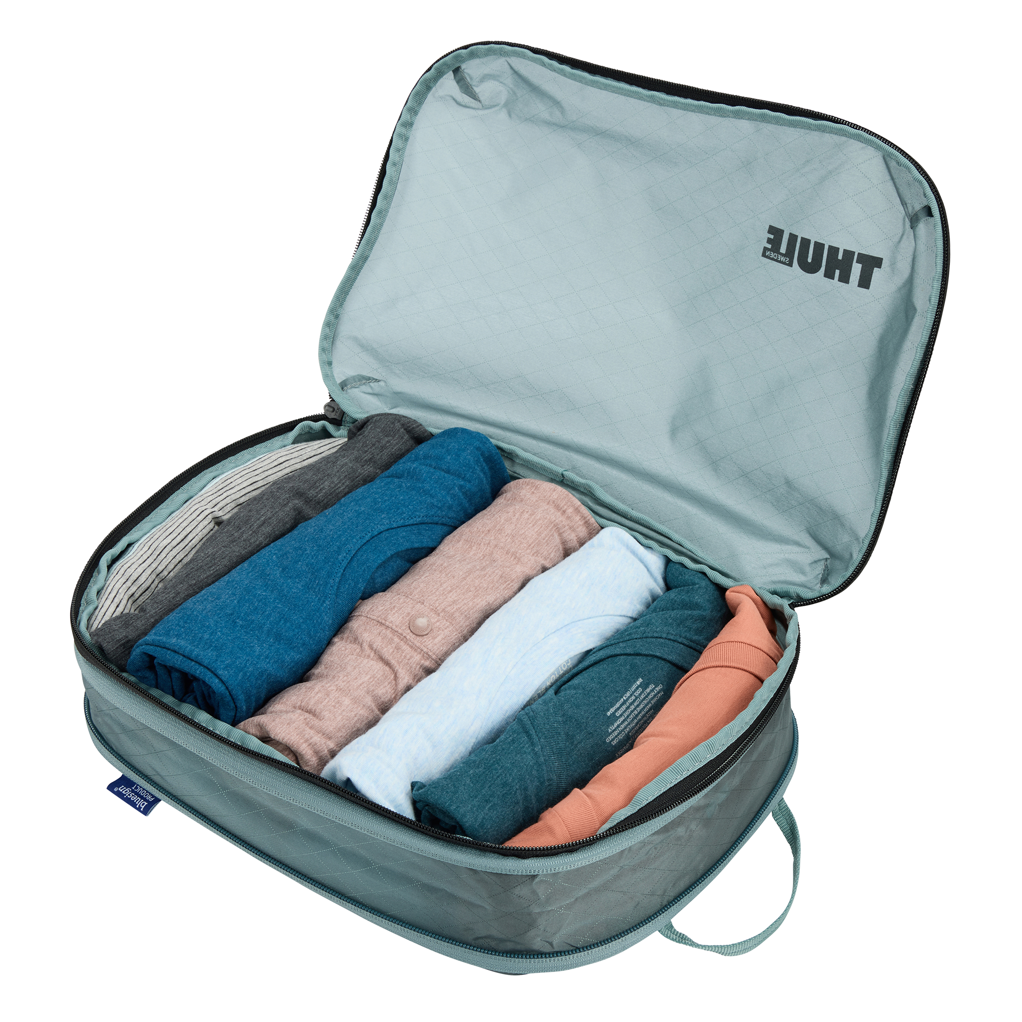 Thule Compression Cube Set in Pond Gray — interior view # color_Pond Gray