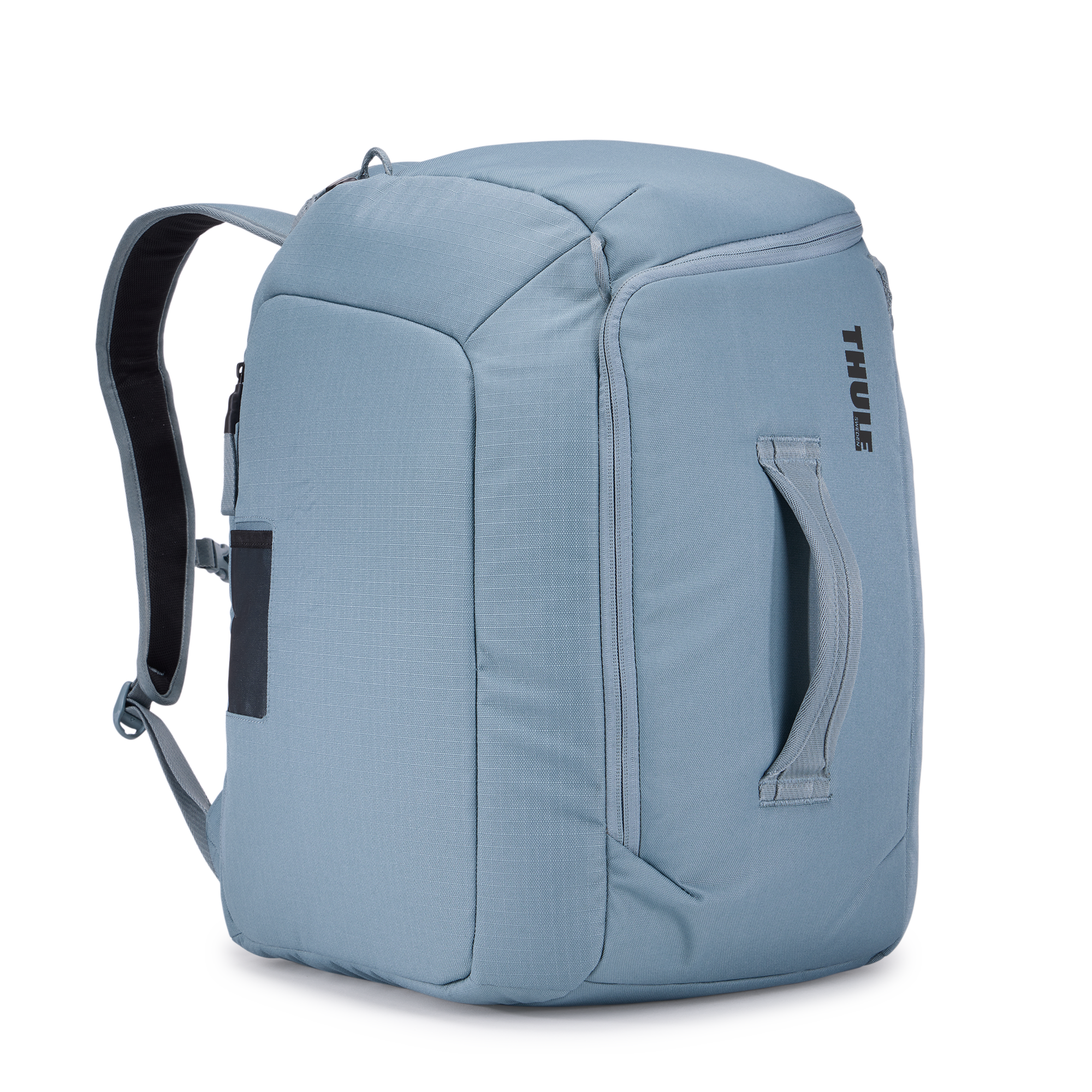 Thule RoundTrip Boot Backpack 45L in Mid Blue — front view # color_Mid Blue