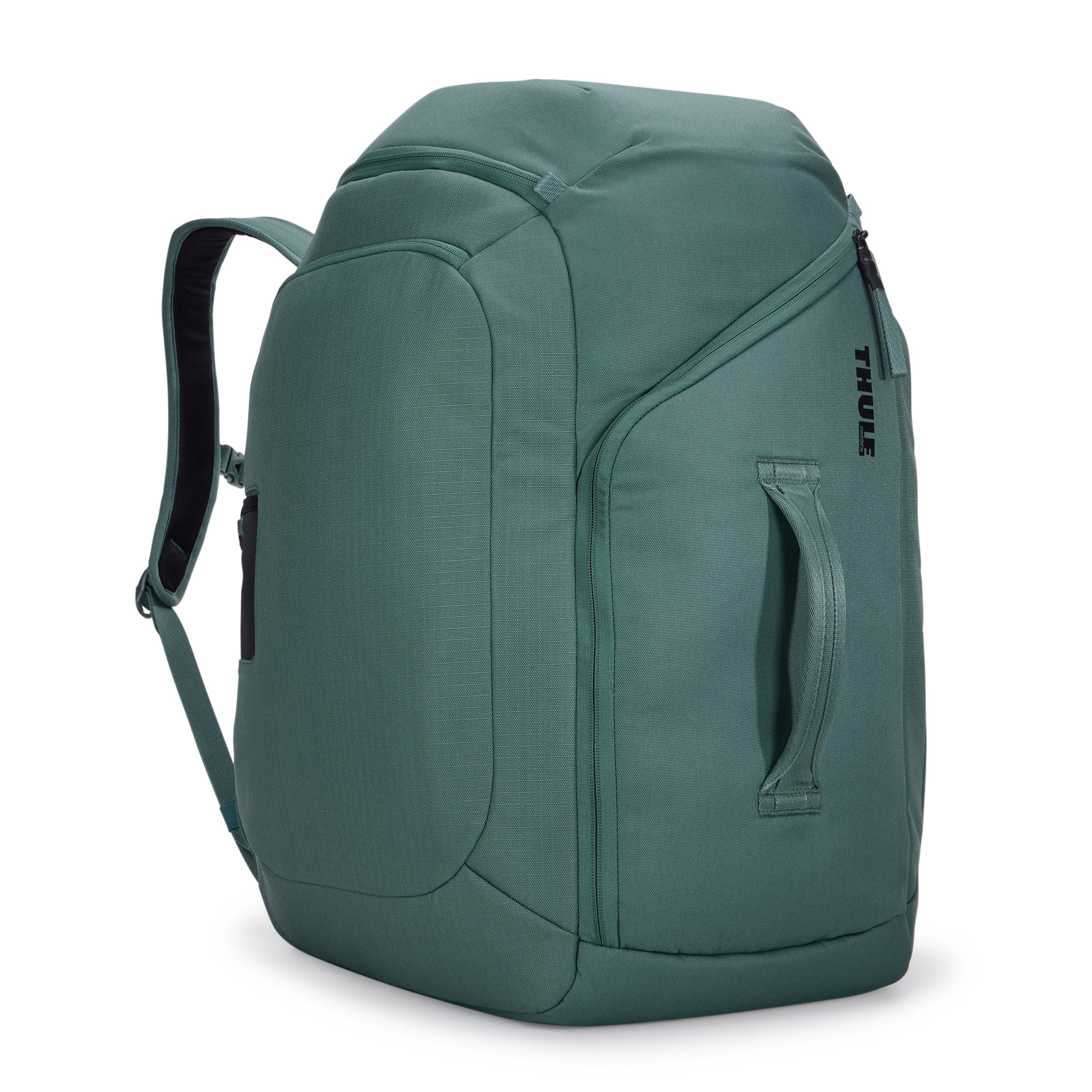 Thule RoundTrip Boot Backpack 60L in Hazy Green — front view # color_Hazy Green