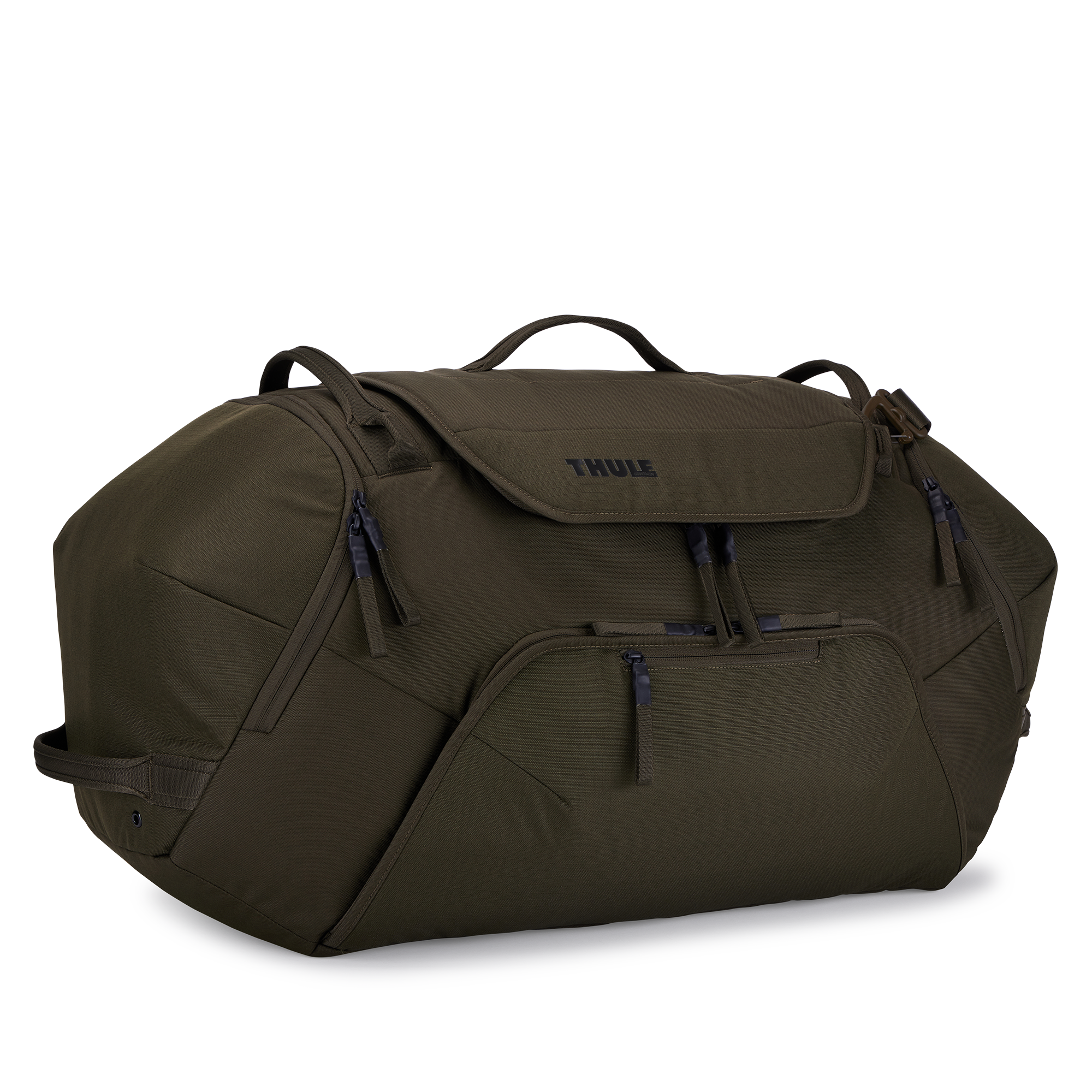 Thule RoundTrip Snow Duffel 80L in Deep Khaki — front view # color_Deep Khaki