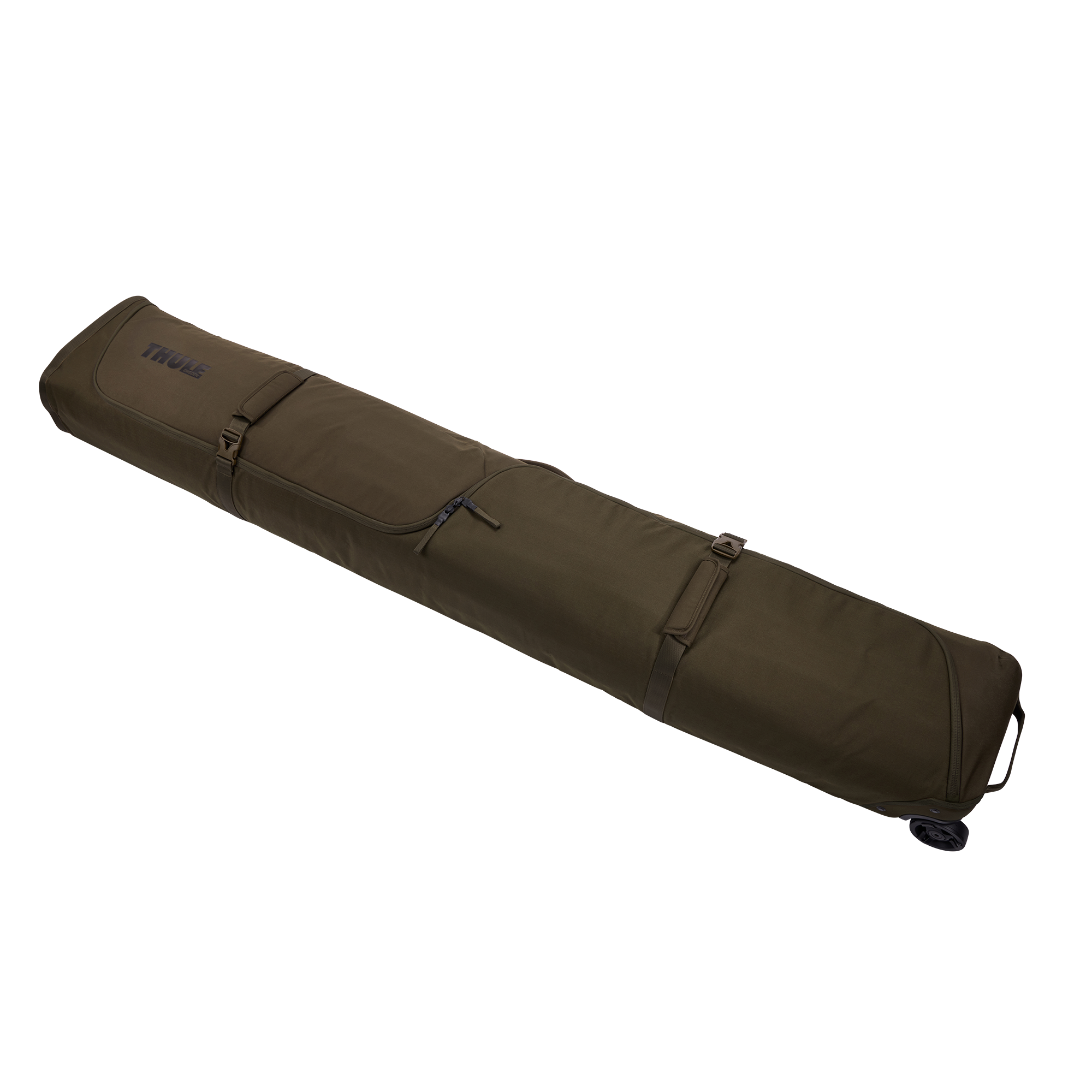 Thule RoundTrip Ski Roller 192cm in Deep Khaki — front view # color_Deep Khaki