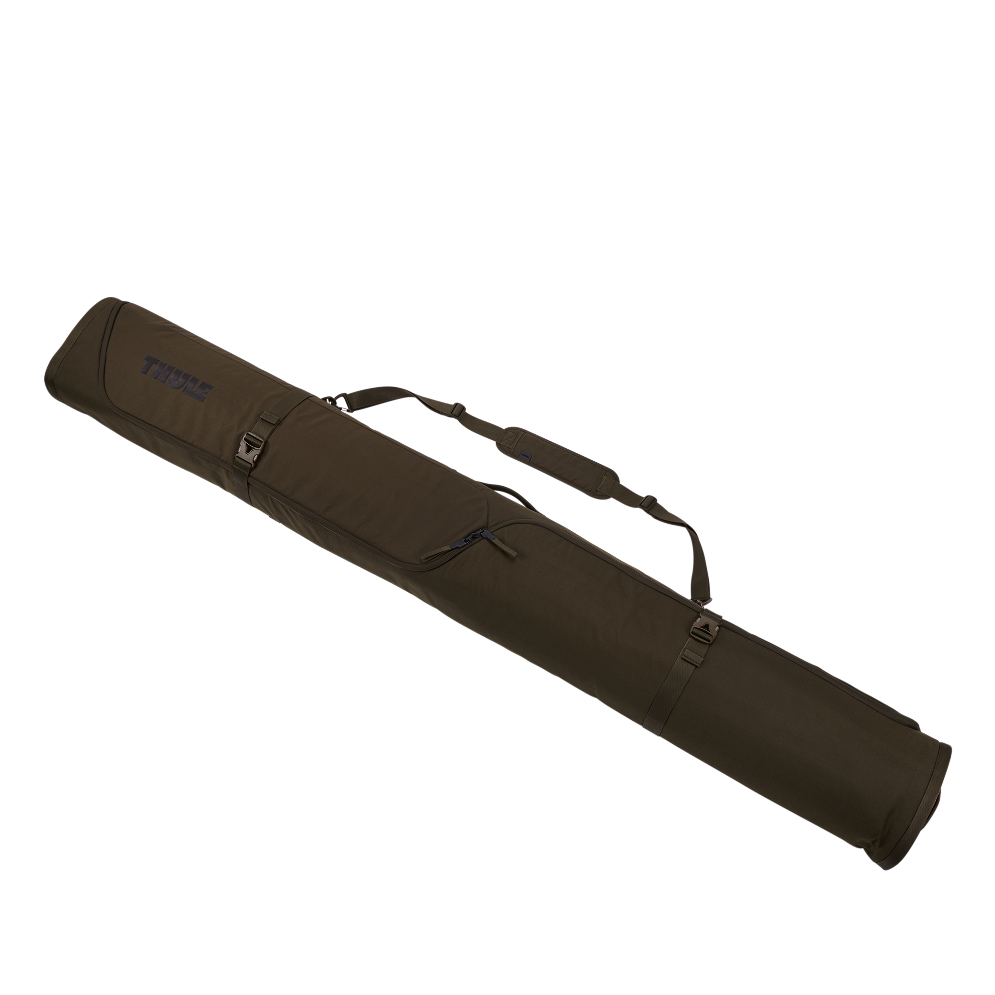 Thule RoundTrip Ski Bag 192cm in Deep Khaki — front view # color_Deep Khaki