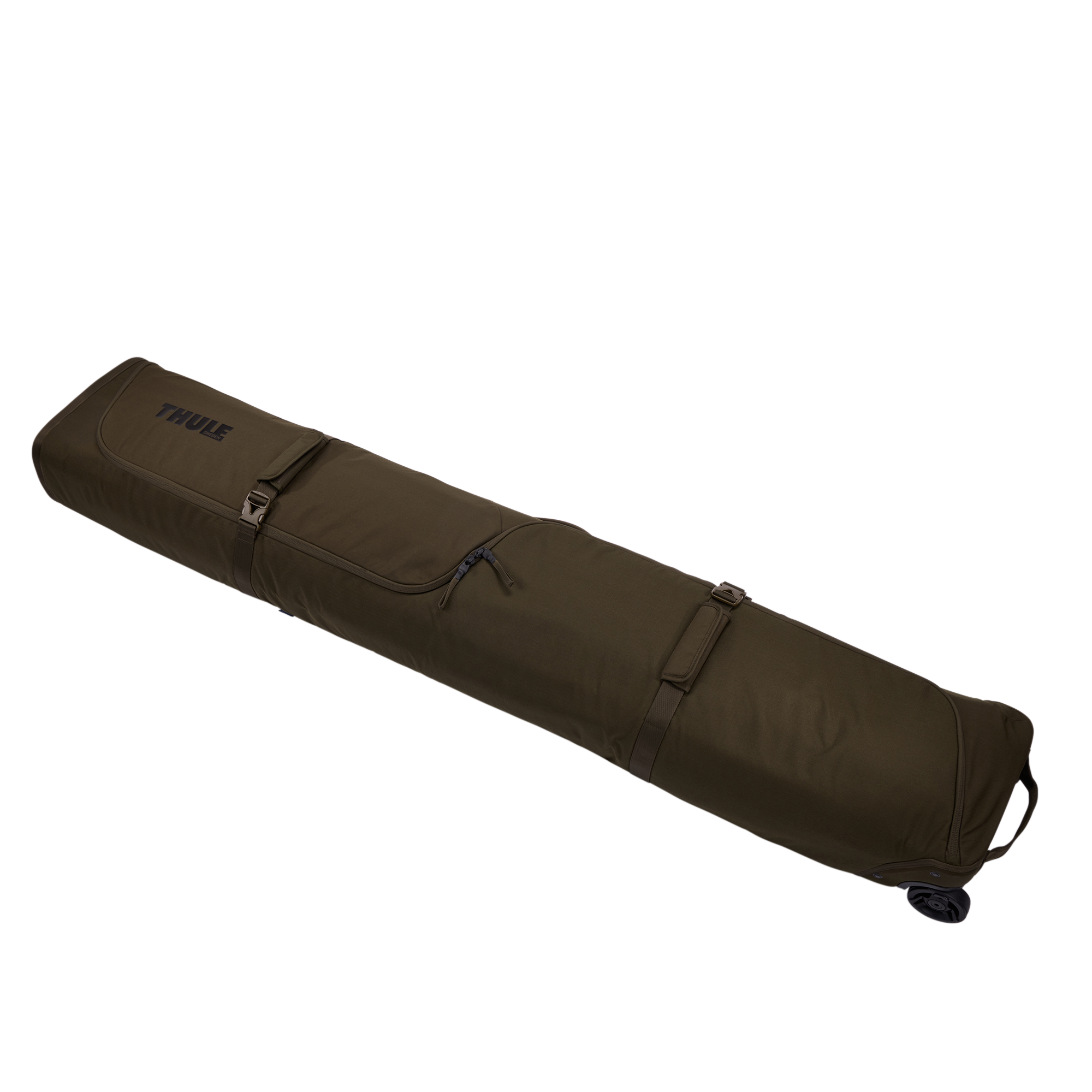 Thule RoundTrip Ski Roller 175cm in Deep Khaki — front view # color_Deep Khaki