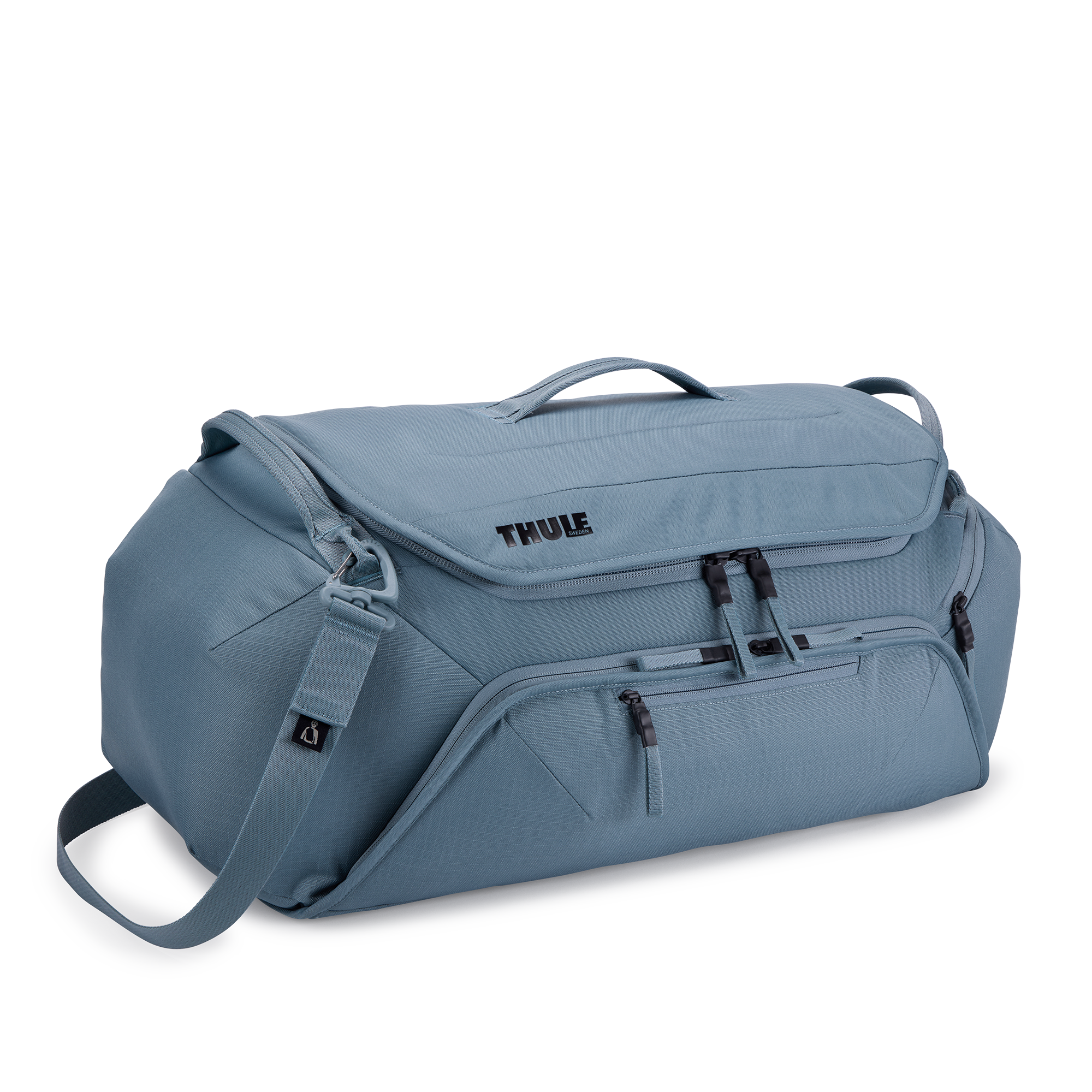 Thule RoundTrip Bike Duffel 55L in Pond Gray — front view # color_Pond Gray