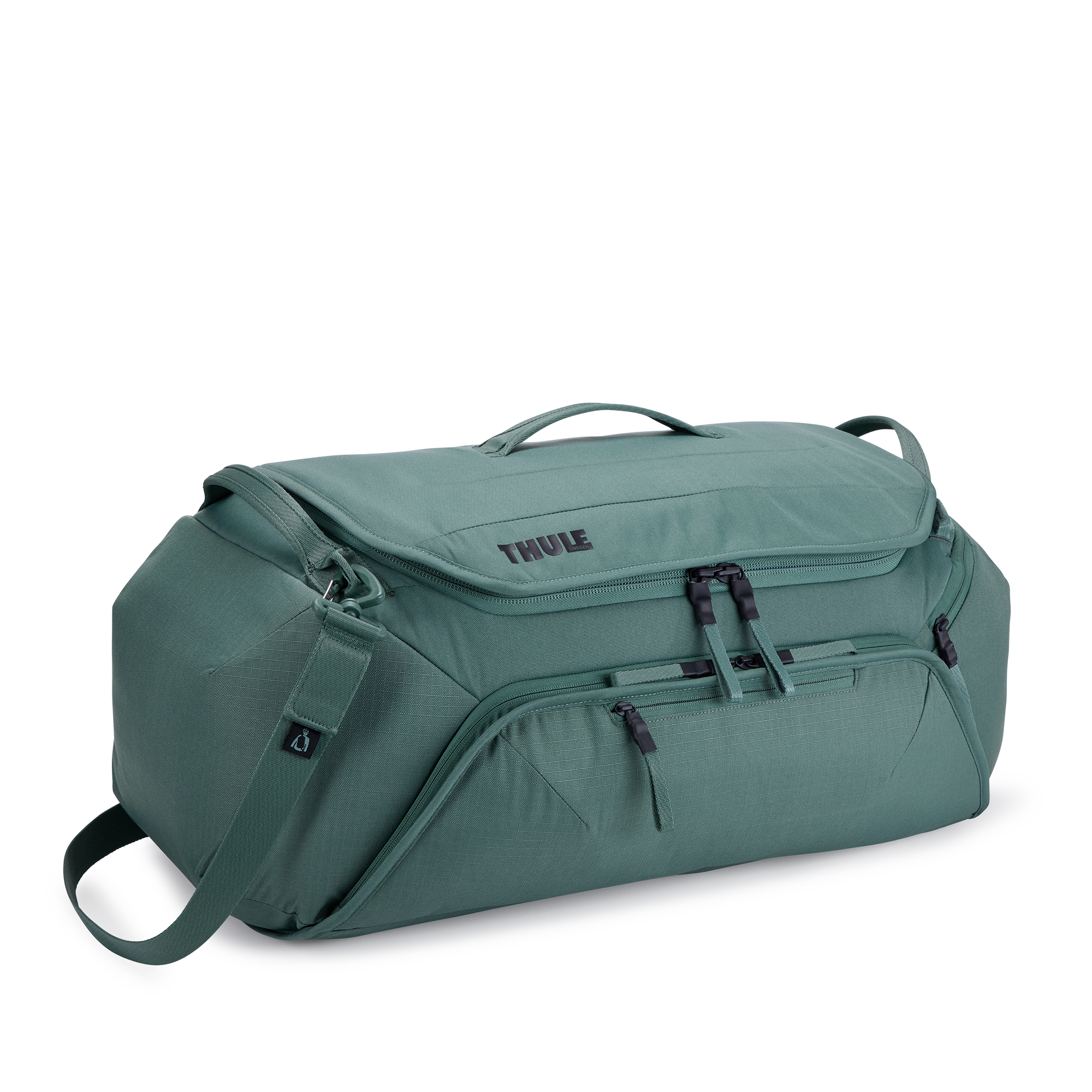 Thule RoundTrip Bike Duffel 55L in Hazy Green — front view # color_Hazy Green