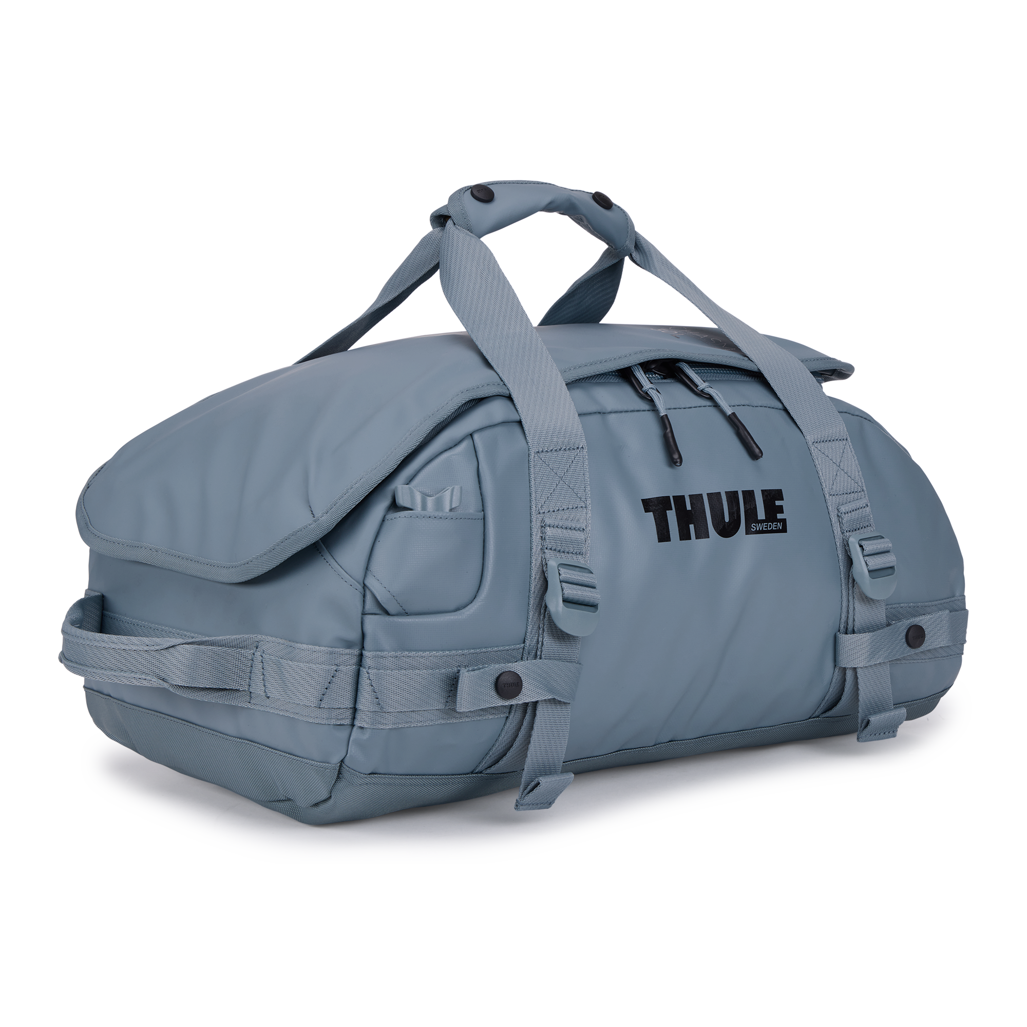 Thule Chasm 30L Duffel in Pond Gray — front view # color_Pond Gray