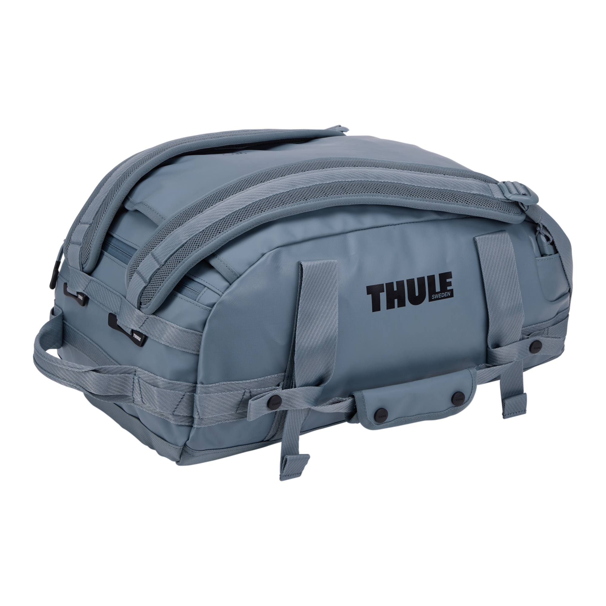 Thule Chasm 30L Duffel in Pond Gray — angle view 2 # color_Pond Gray