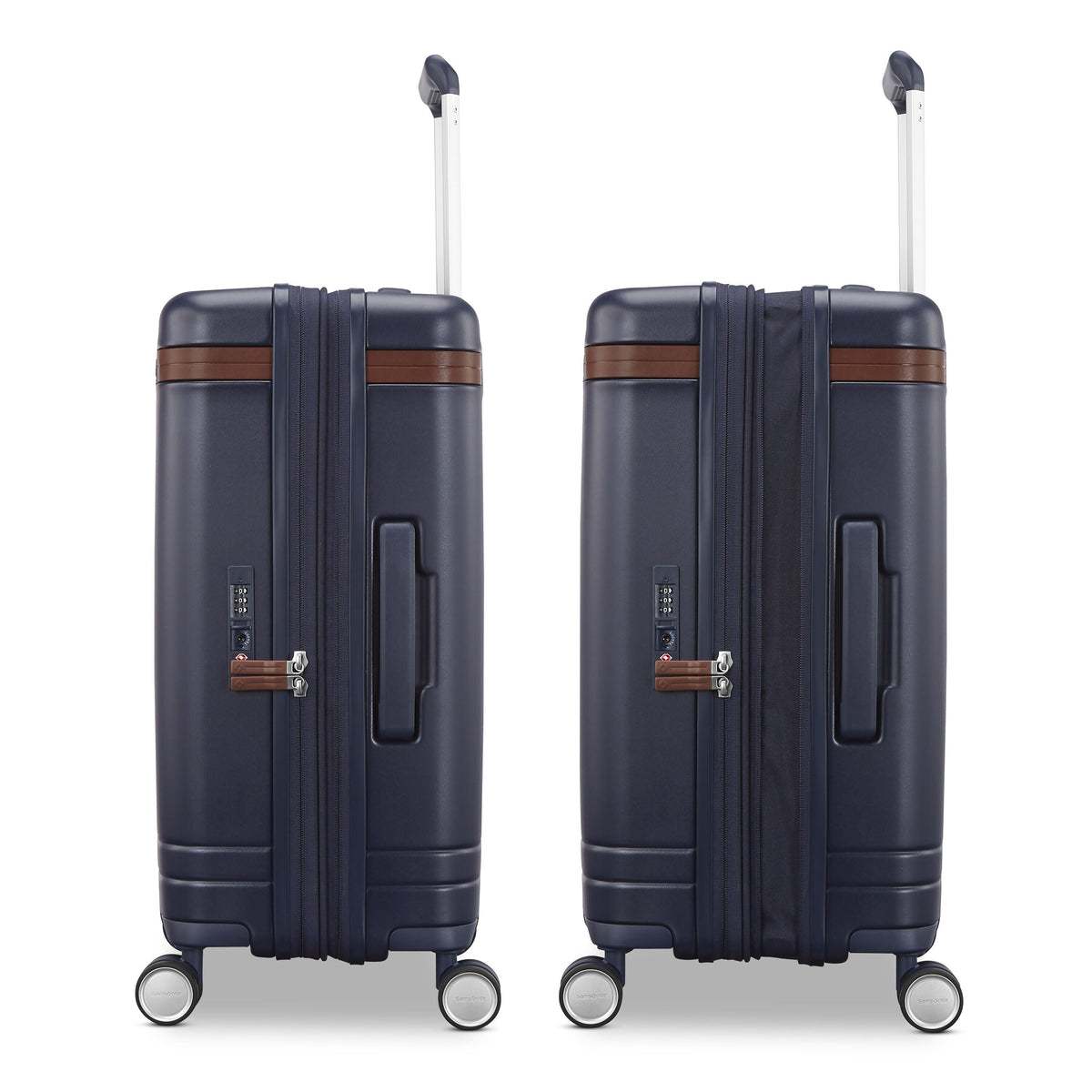 Samsonite Virtuosa Carry On Spinner Luggage in Navy — detail view