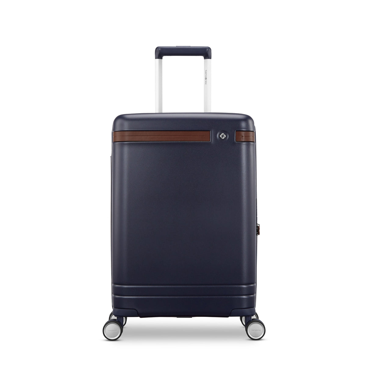 Samsonite Virtuosa Carry On Spinner Luggage in Navy — angle view 2