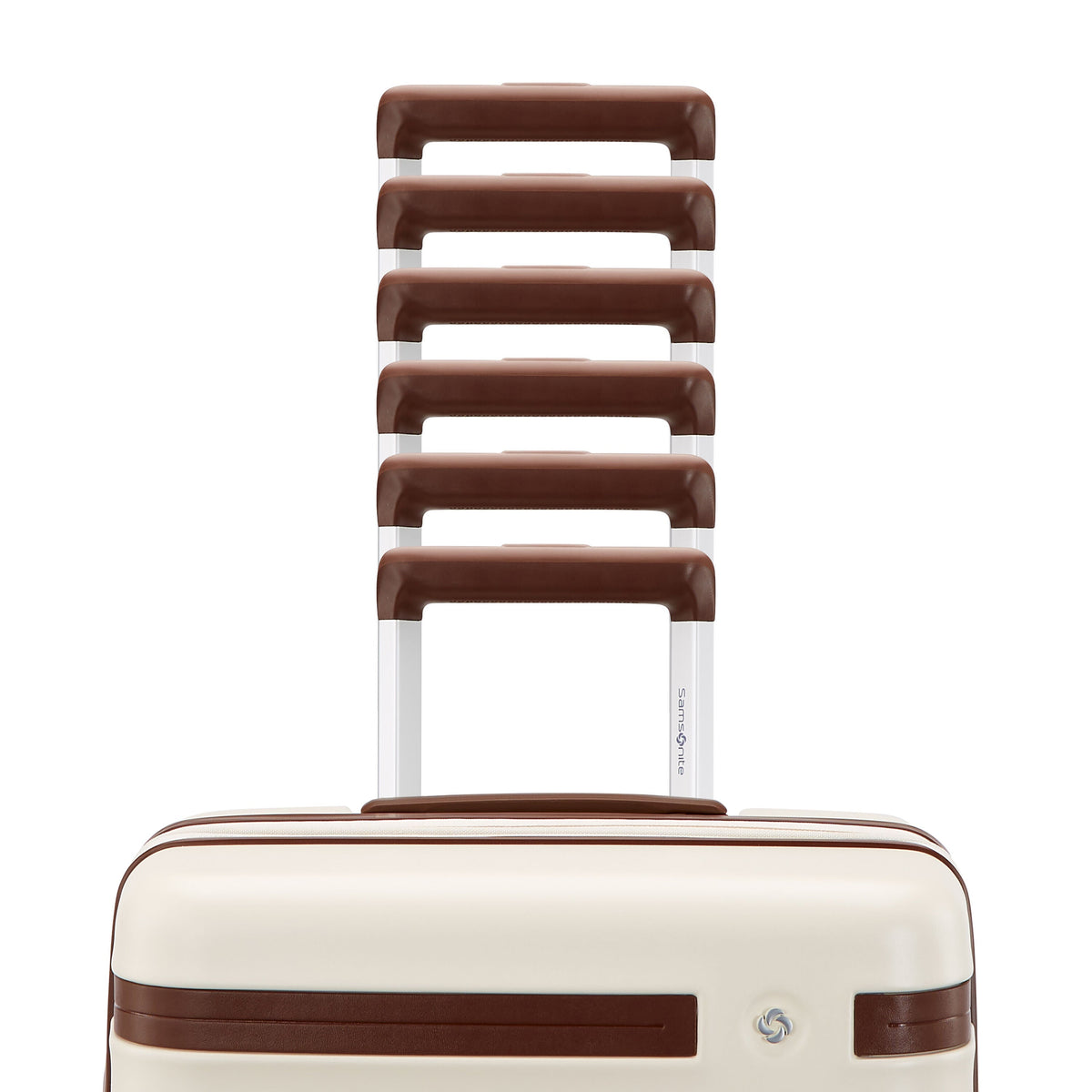 Samsonite Virtuosa Carry On Spinner Luggage in Off White — detail view 2