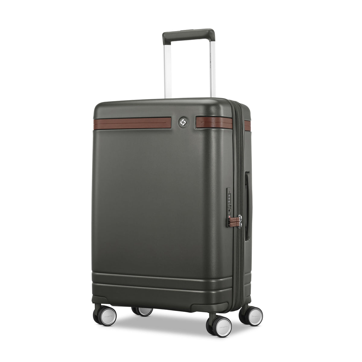 Samsonite Virtuosa Carry On Spinner Luggage in Pine Green — front view