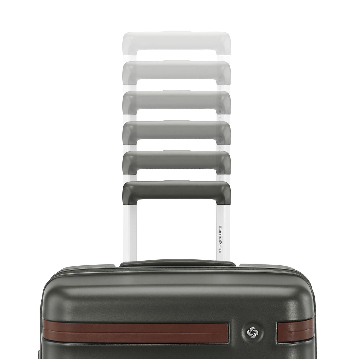 Samsonite Virtuosa Carry On Spinner Luggage in Pine Green — detail view 2
