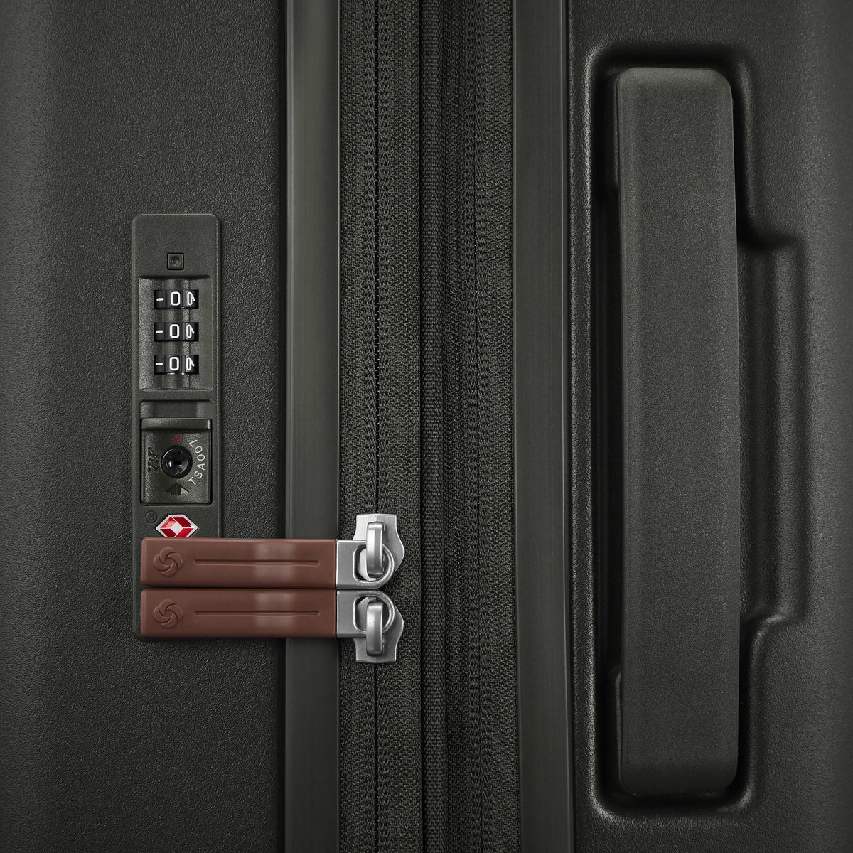 Samsonite Virtuosa Carry On Spinner Luggage in Pine Green — detail view 3