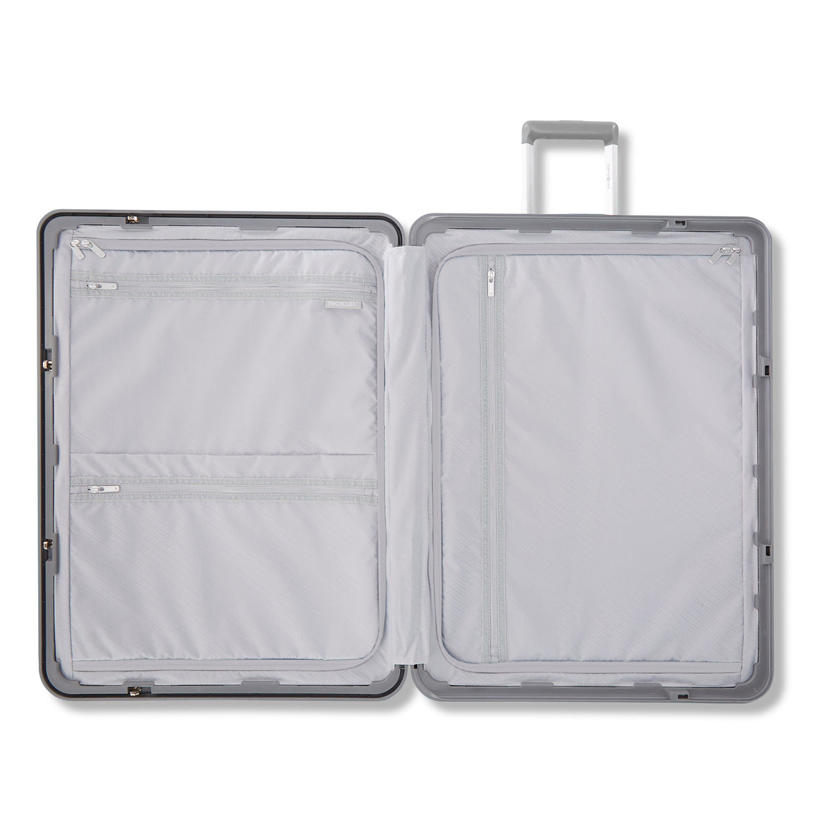 Samsonite Framelock Max Large Spinner in Glacial Silver — interior view # color_Glacial Silver