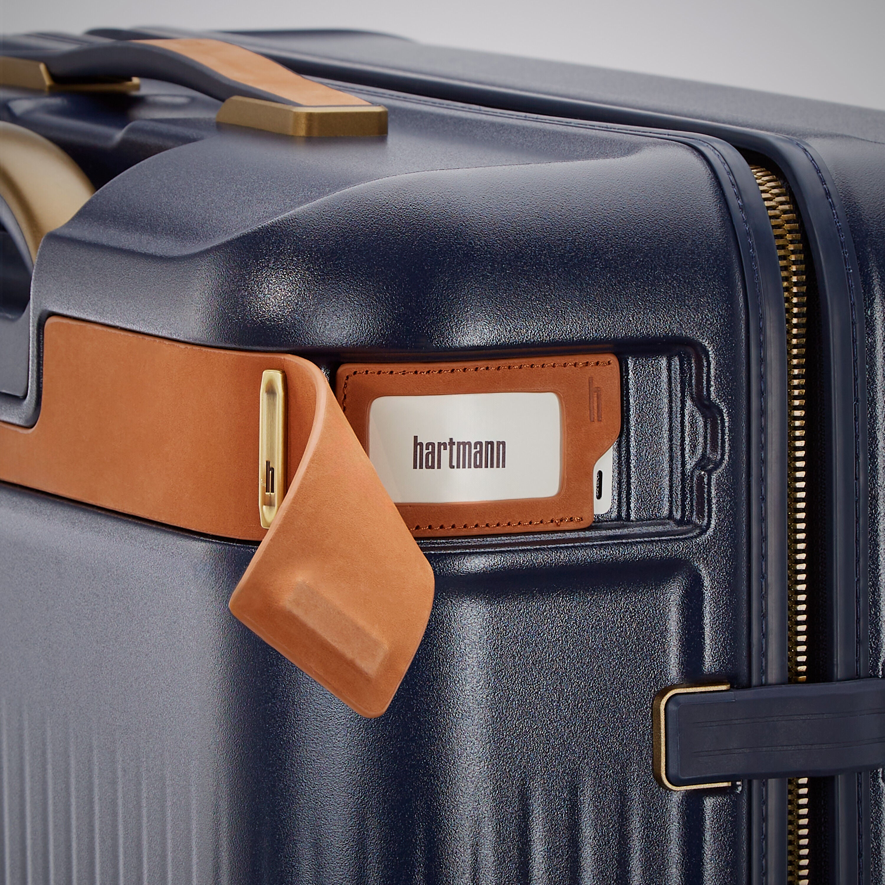 Hartmann Reserve Medium Trunk Spinner in Midnight Navy — angle view 3