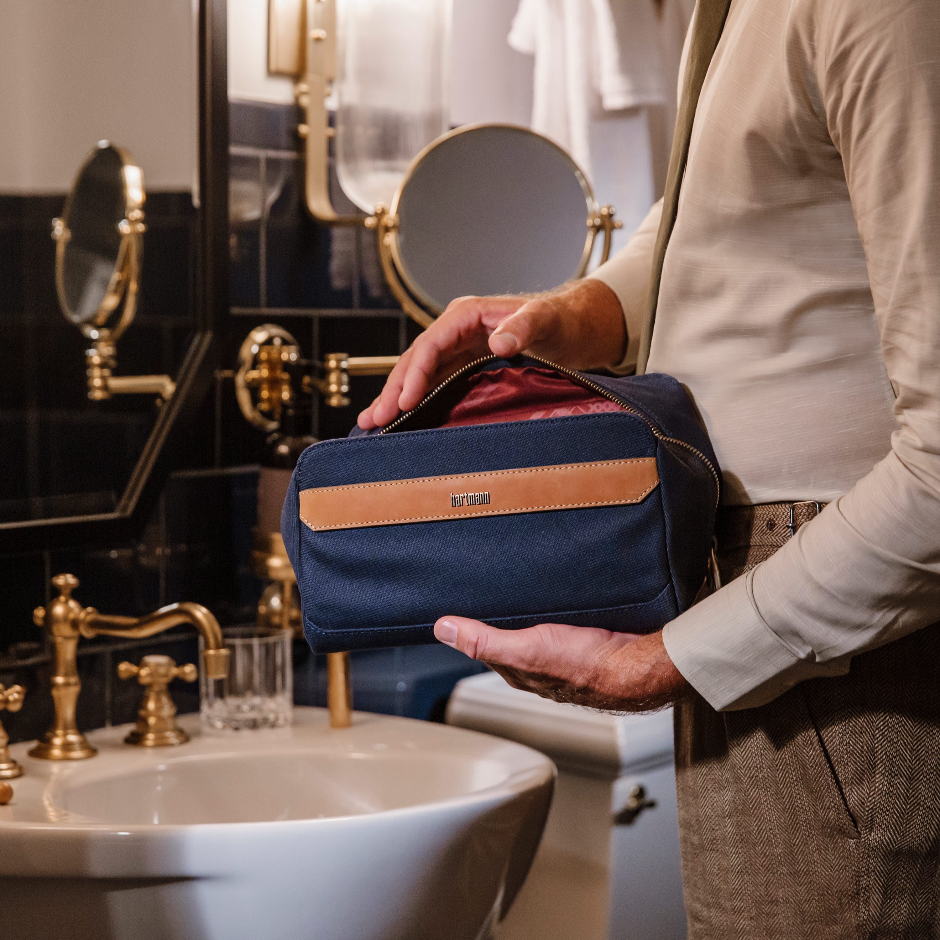 Hartmann Reserve Travel Kit in Midnight Navy — angle view 2
