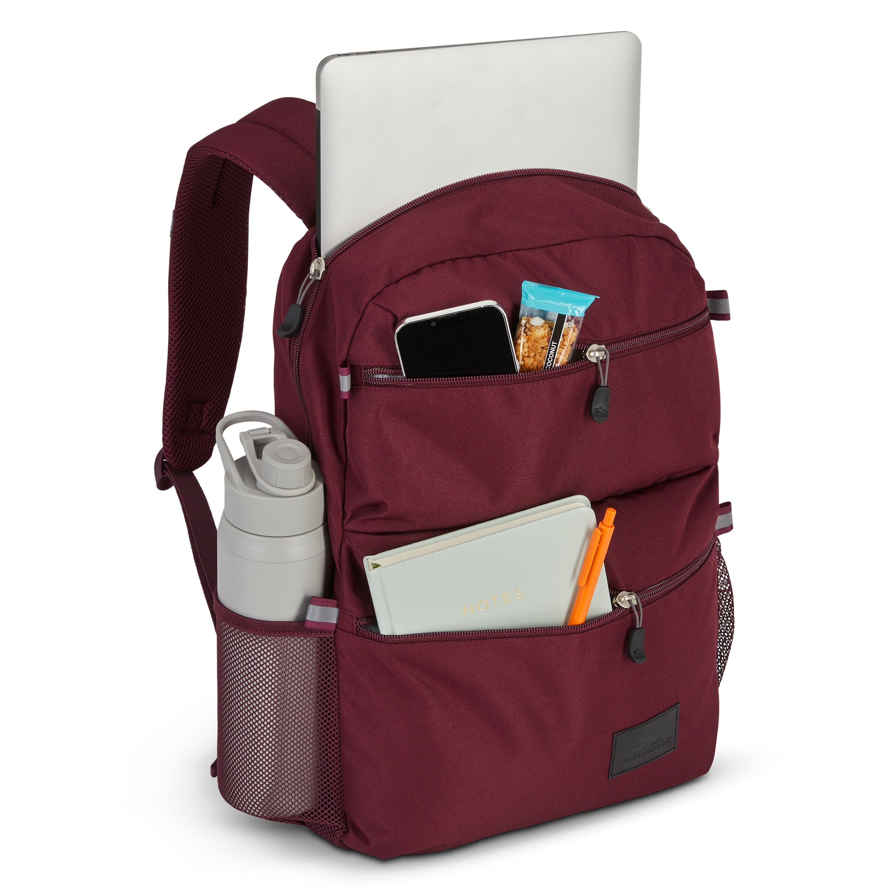 High Sierra Everclass Backpack in Maroon — interior view