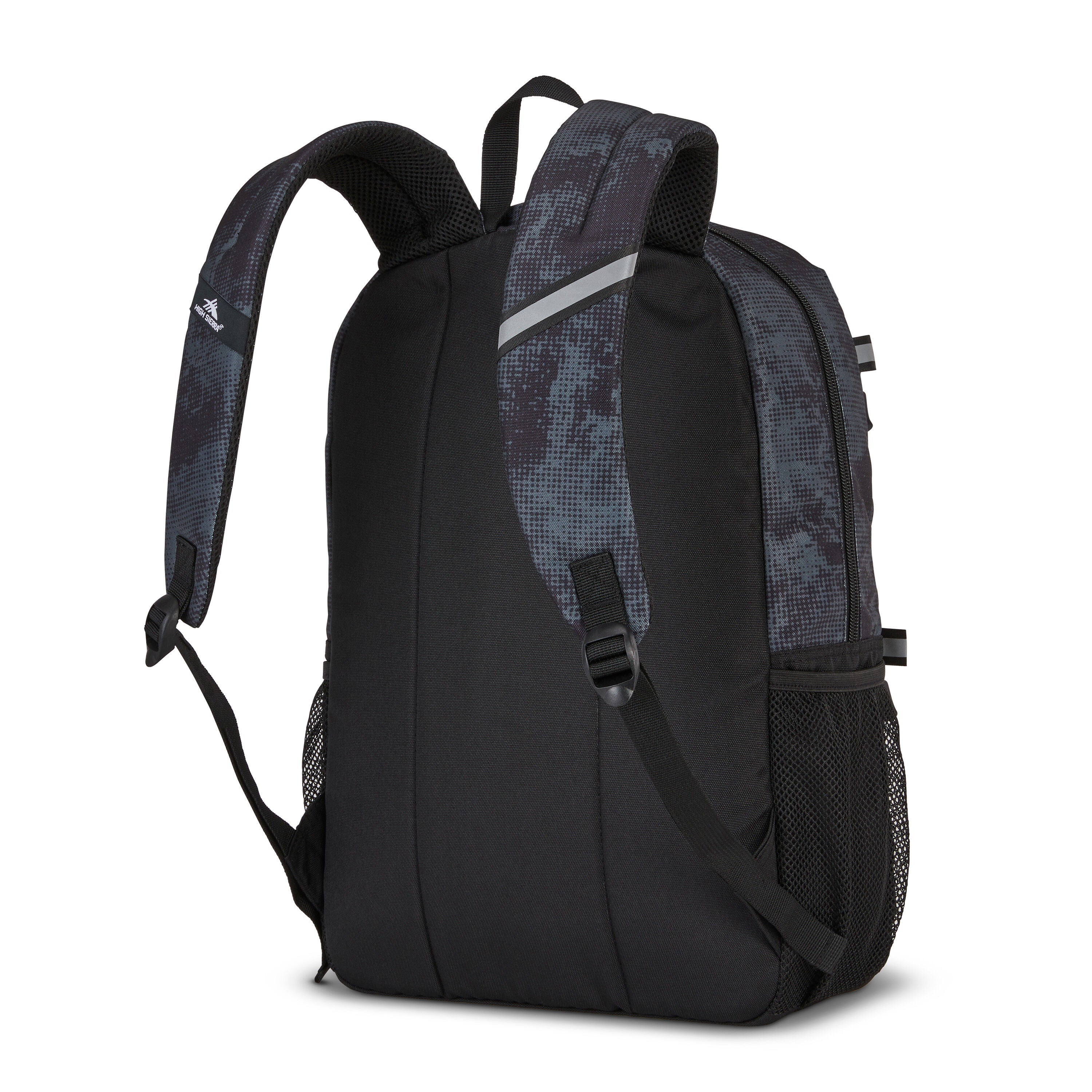 High Sierra Everclass Backpack in Charcoal Waves — back view