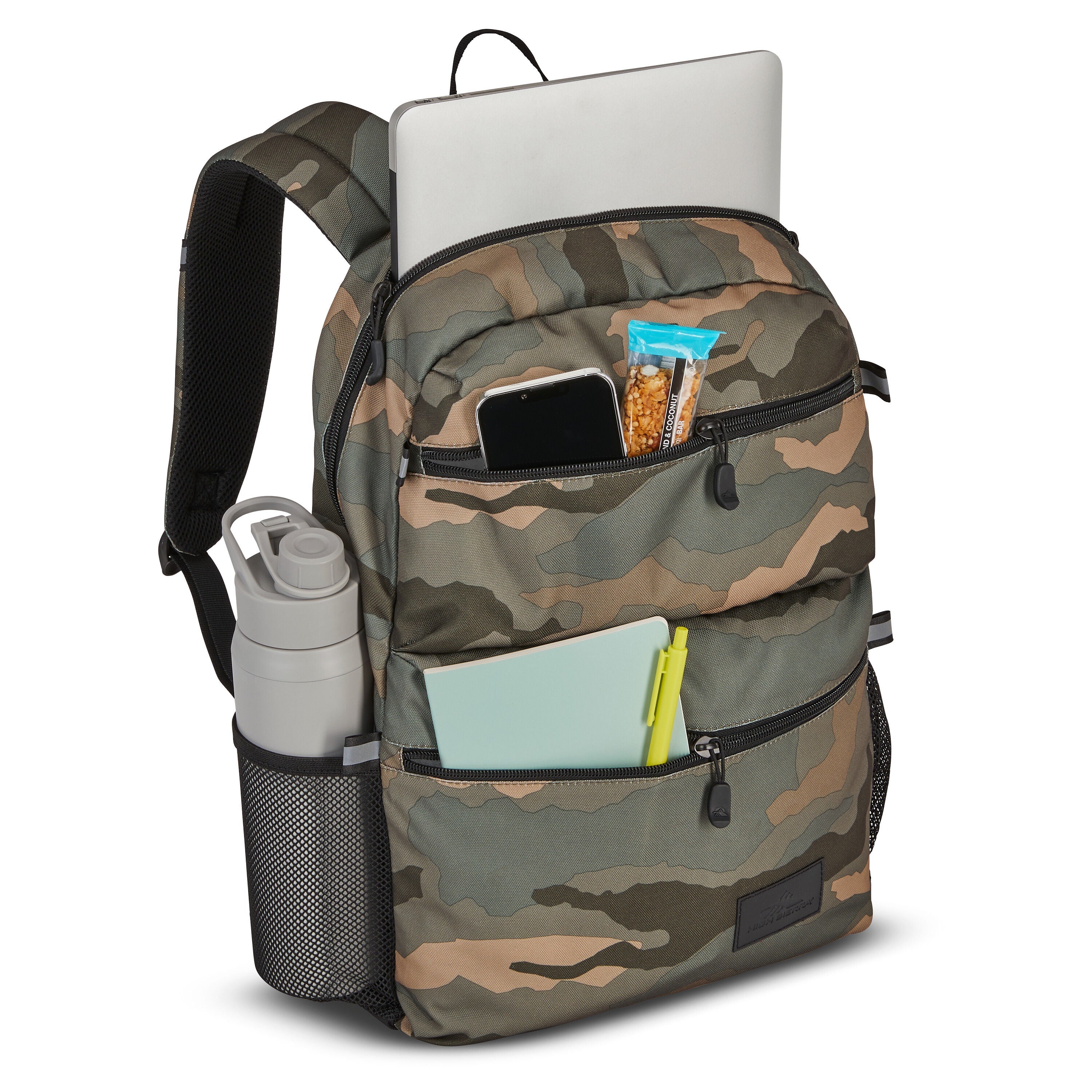 High Sierra Everclass Backpack in Natural Camo — interior view