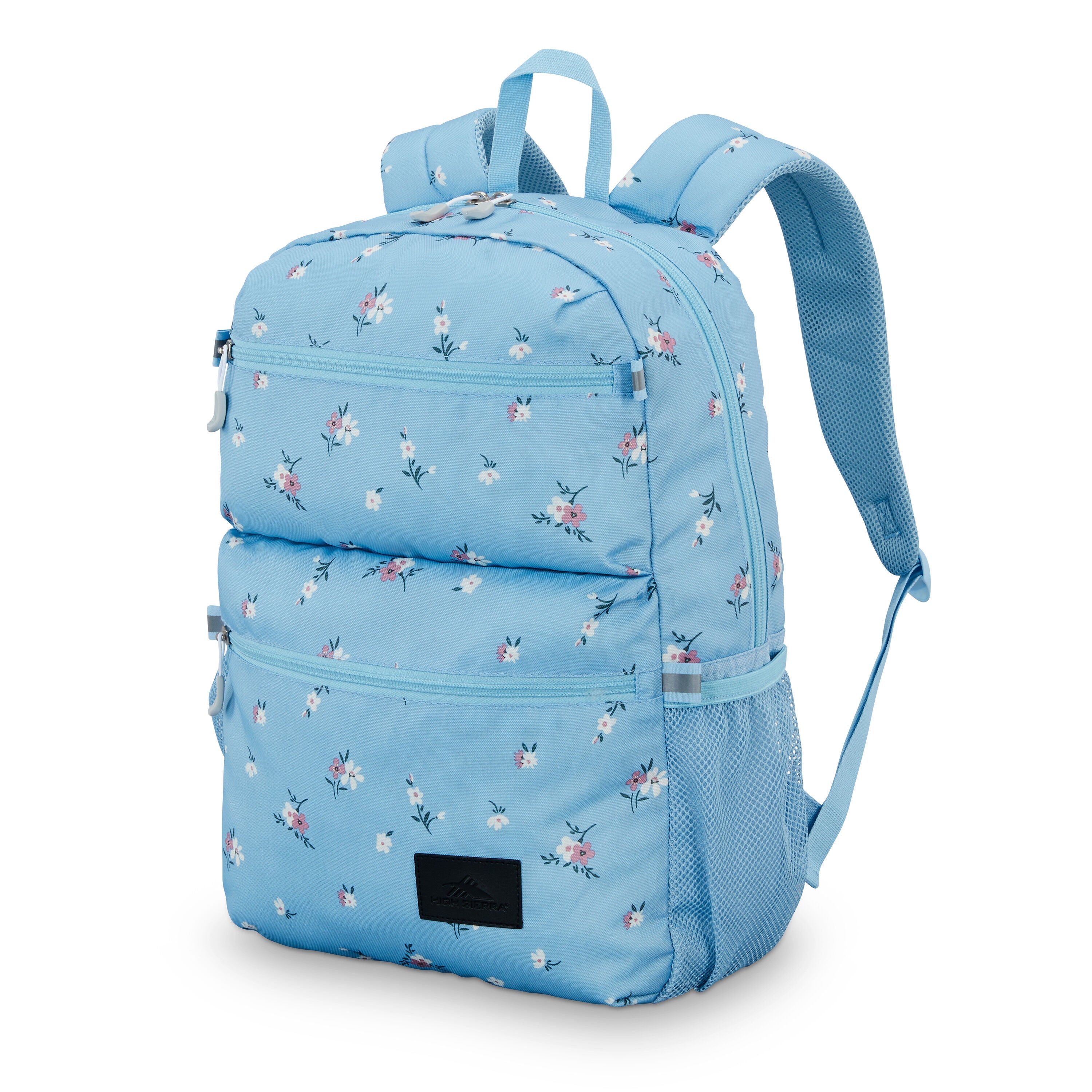 High Sierra Everclass Backpack in Floral Blue — front view