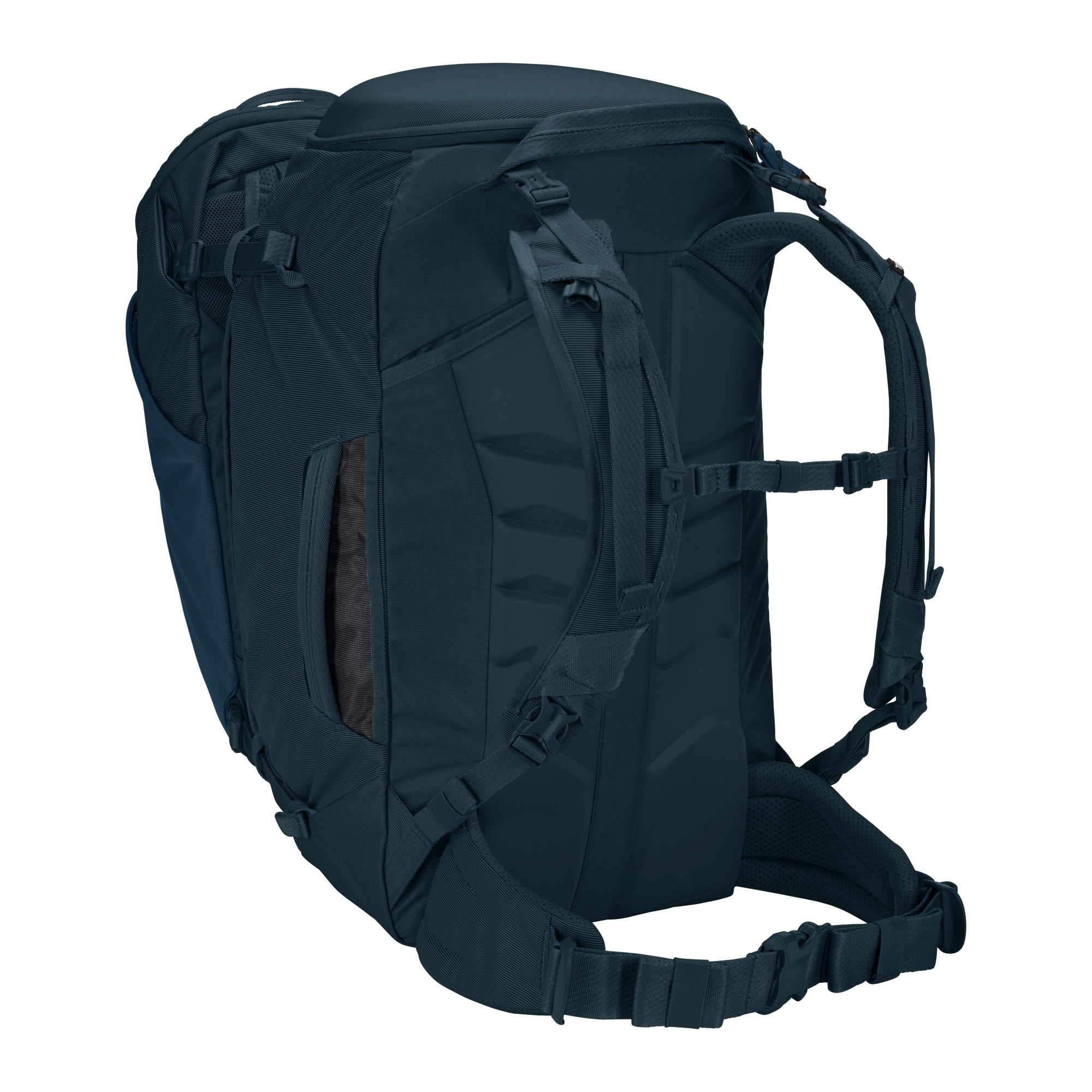 Thule Landmark 60L Women's in Darkest Blue — back view # color_Darkest Blue