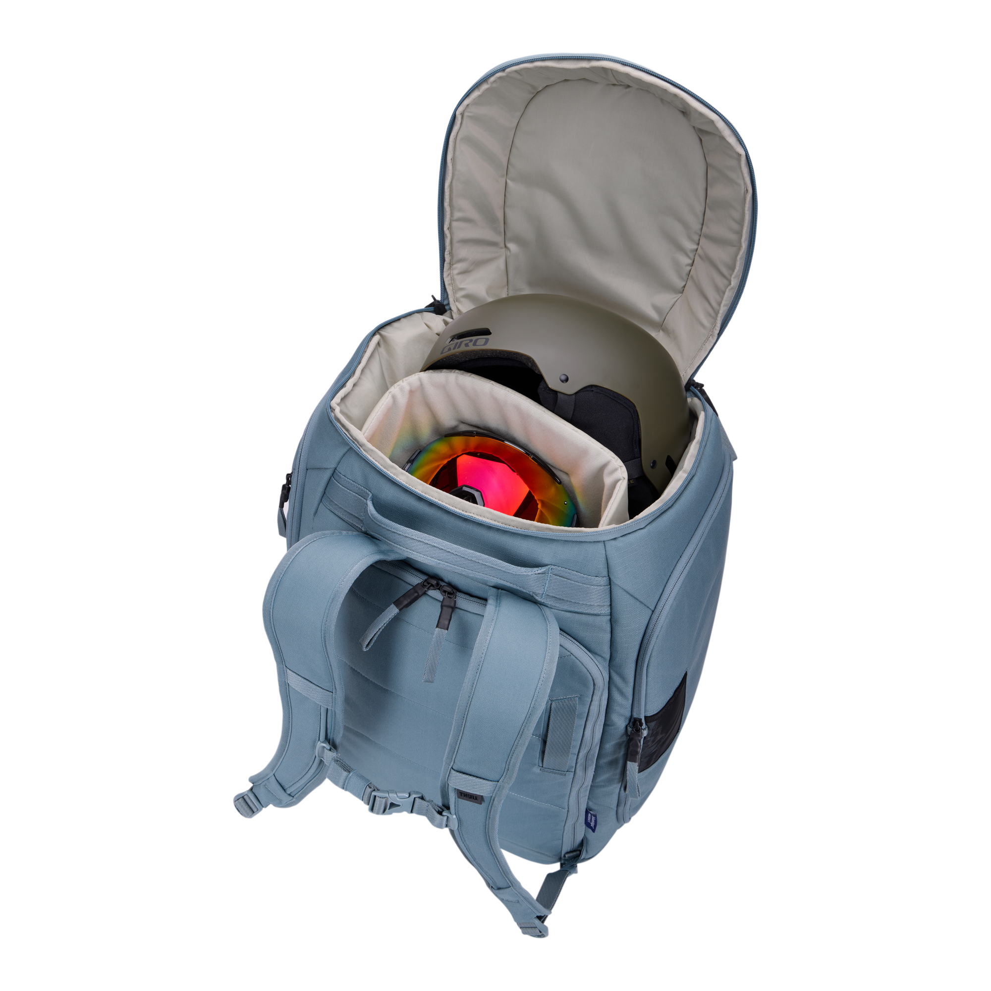 Thule RoundTrip Boot Backpack 60L in Mid Blue — interior view 2 # color_Mid Blue