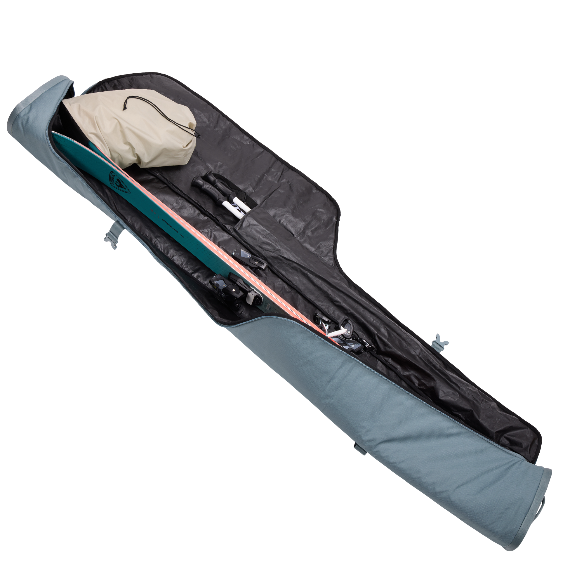 Thule RoundTrip Ski Bag 192cm in Mid Blue — interior view # color_Mid Blue